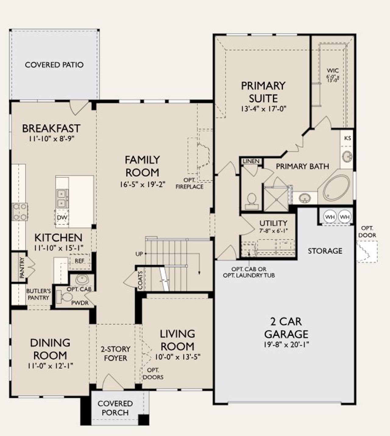 2D floor plan layout for the William by Ashton Woods in Provence 70s, Austin, TX (Image 2).