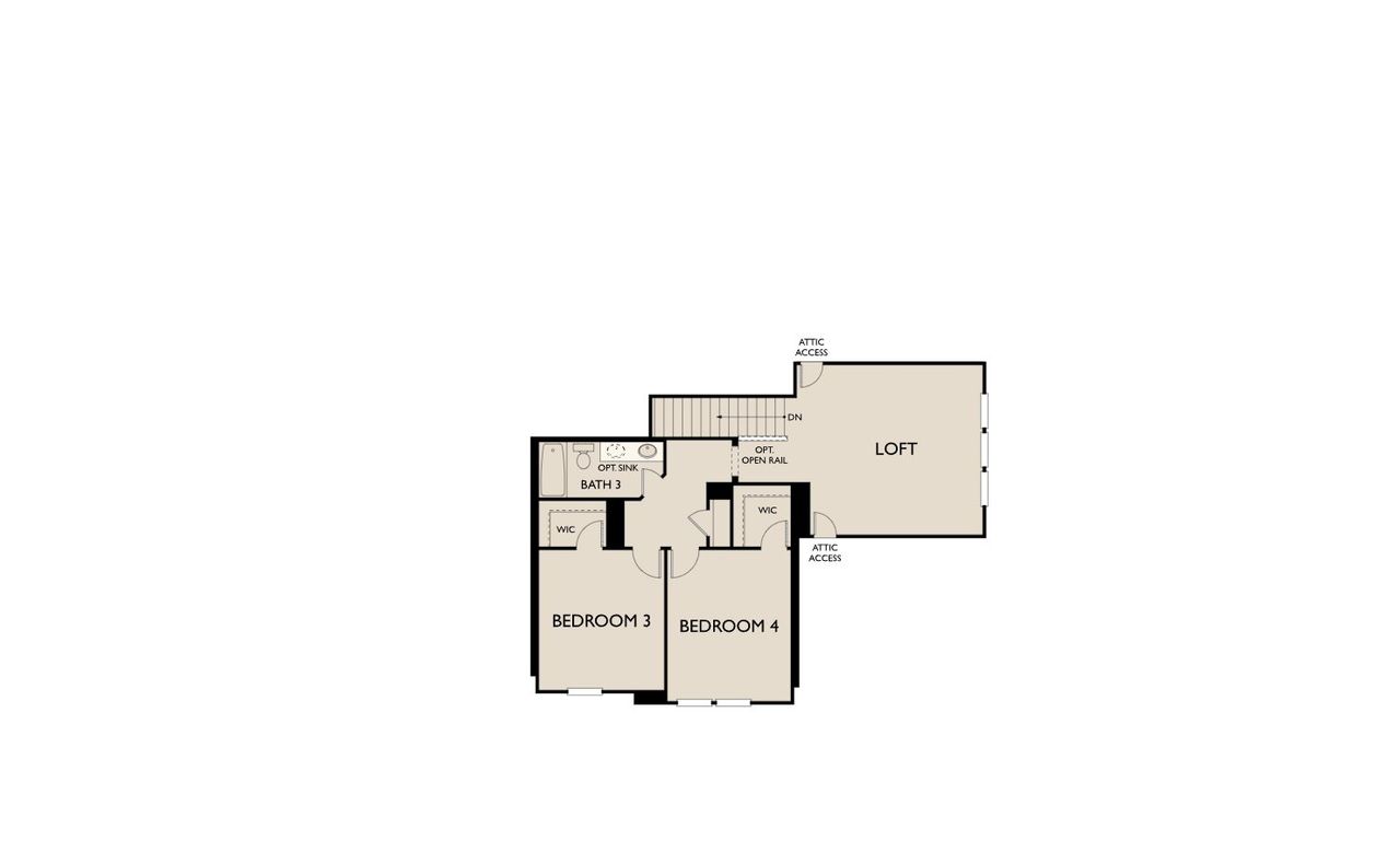 2D floor plan layout for the Amber by Ashton Woods in Provence 70s, Austin, TX (Image 2).