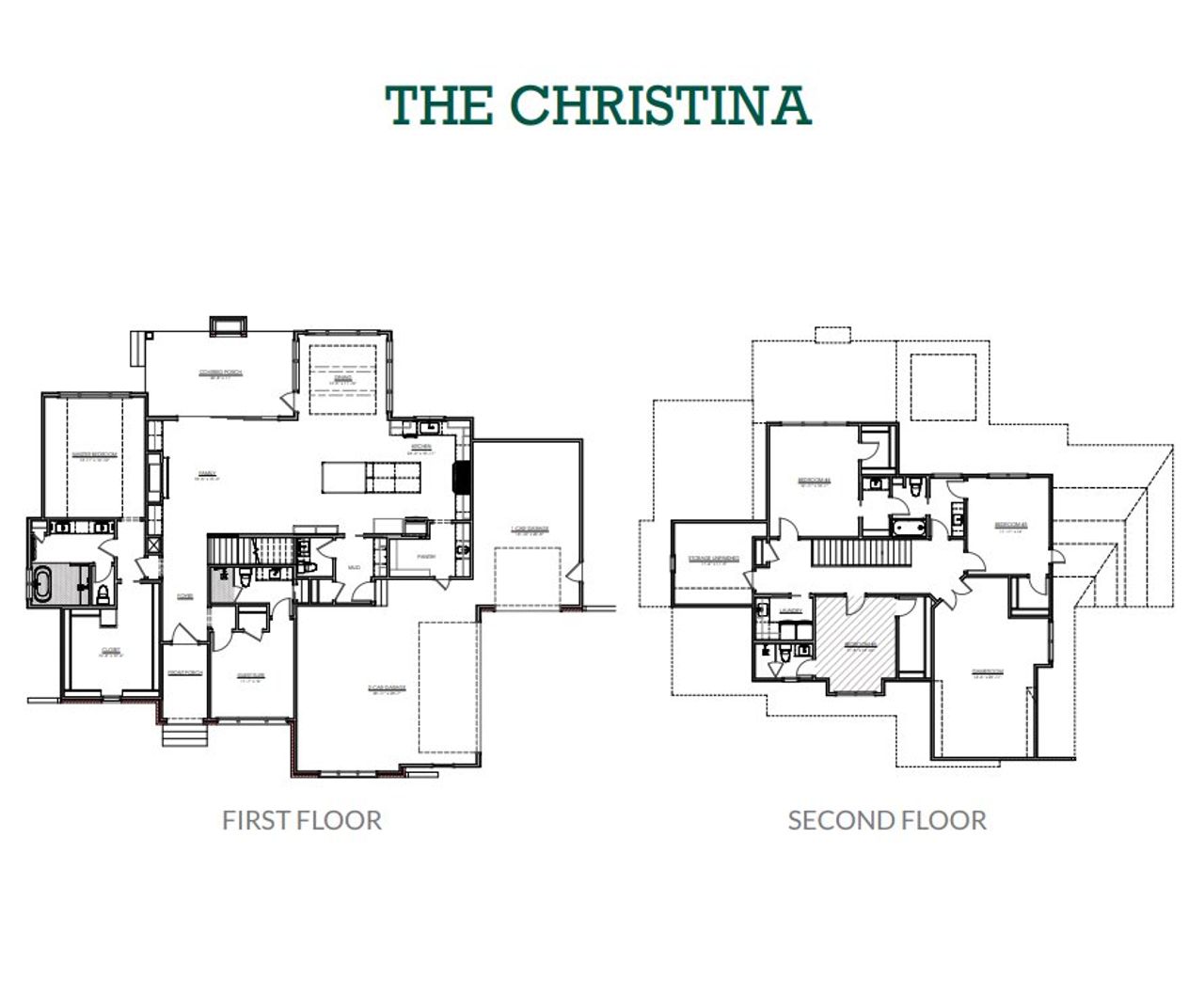 2D floor plan layout for the The Christina by Ken Harvey Homes in Sorrell Oaks, Youngsville, NC (Image 2).