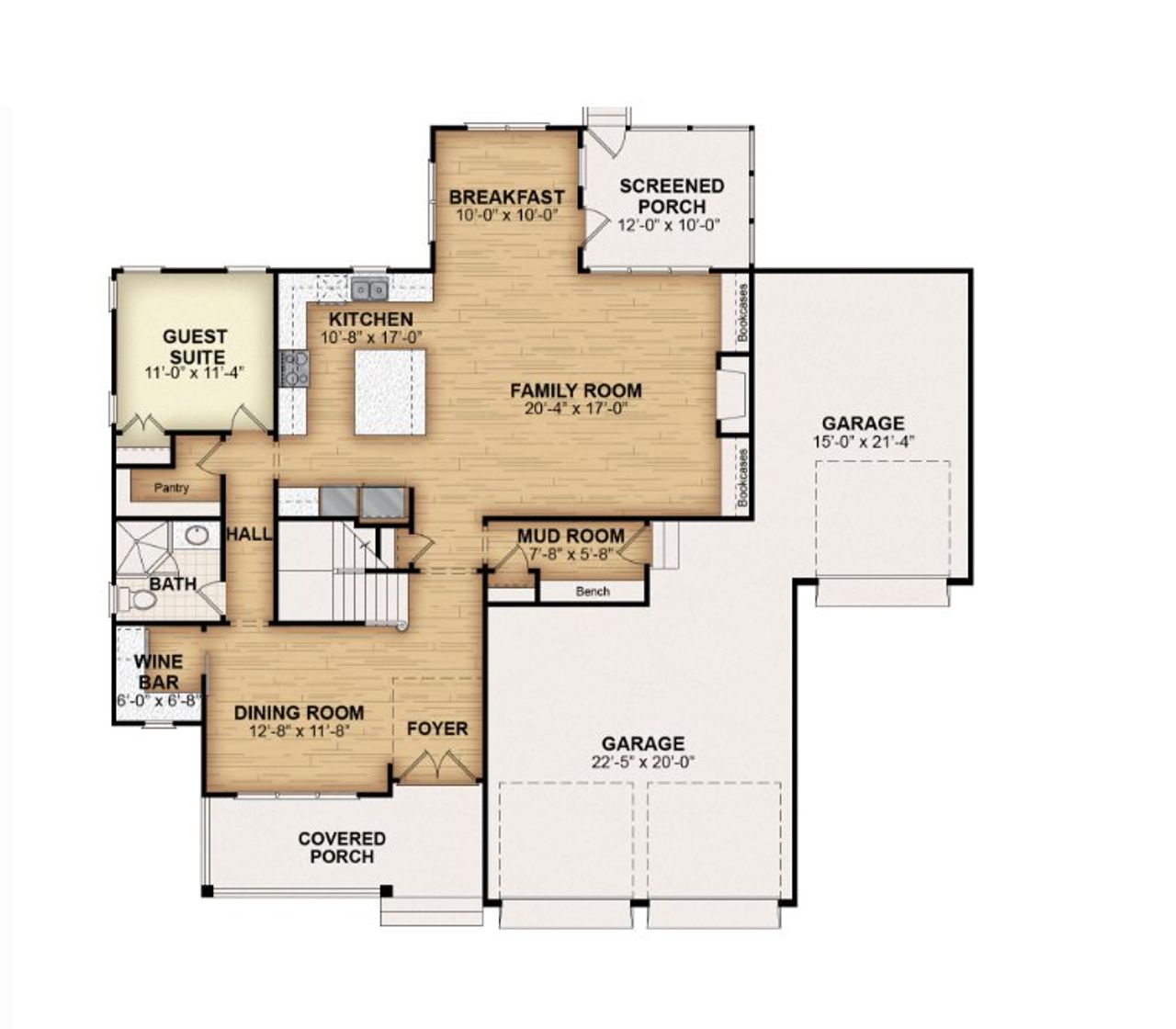 2D floor plan layout for the Jasper II by Gemstone Homes in McLaurin Farms, Fuquay Varina, NC (Image 2).