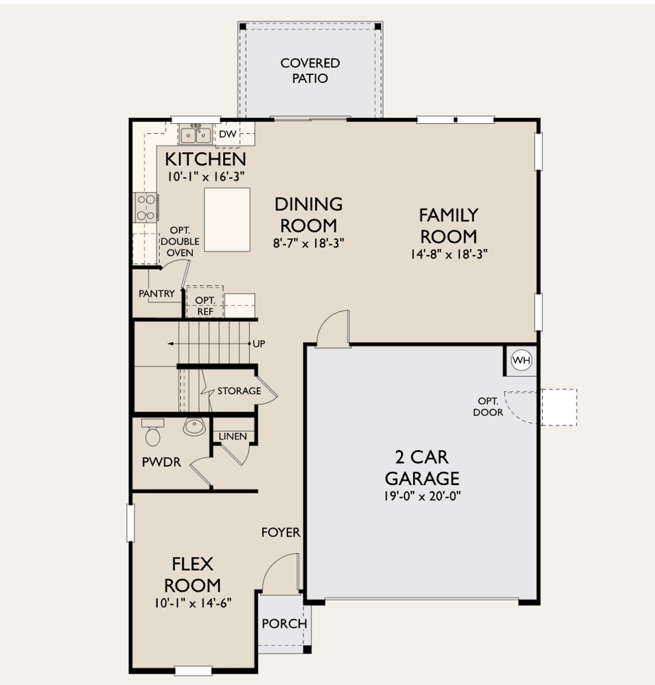 2D floor plan layout for the Colton by Ashton Woods in Patterson Ranch, Georgetown, TX (Image 2).