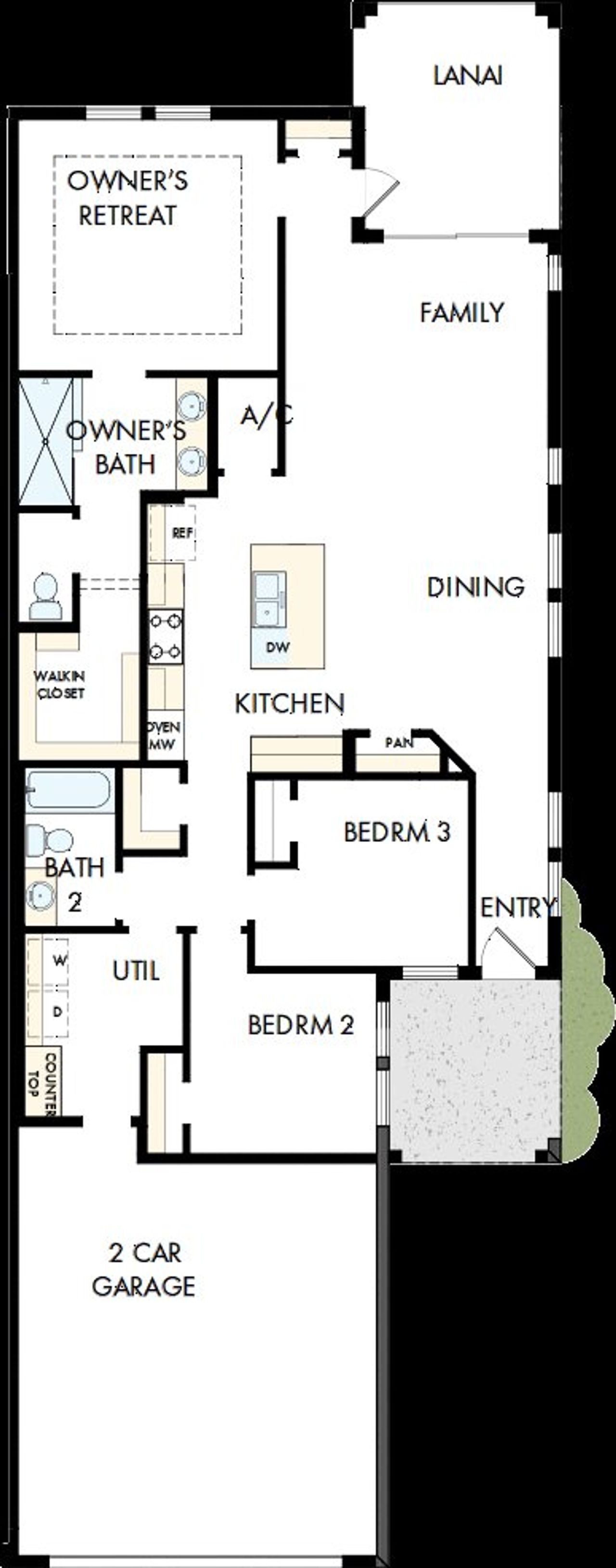 2D floor plan layout of this home in Gracewater at Sarasota, Sarasota, FL (Image 2).