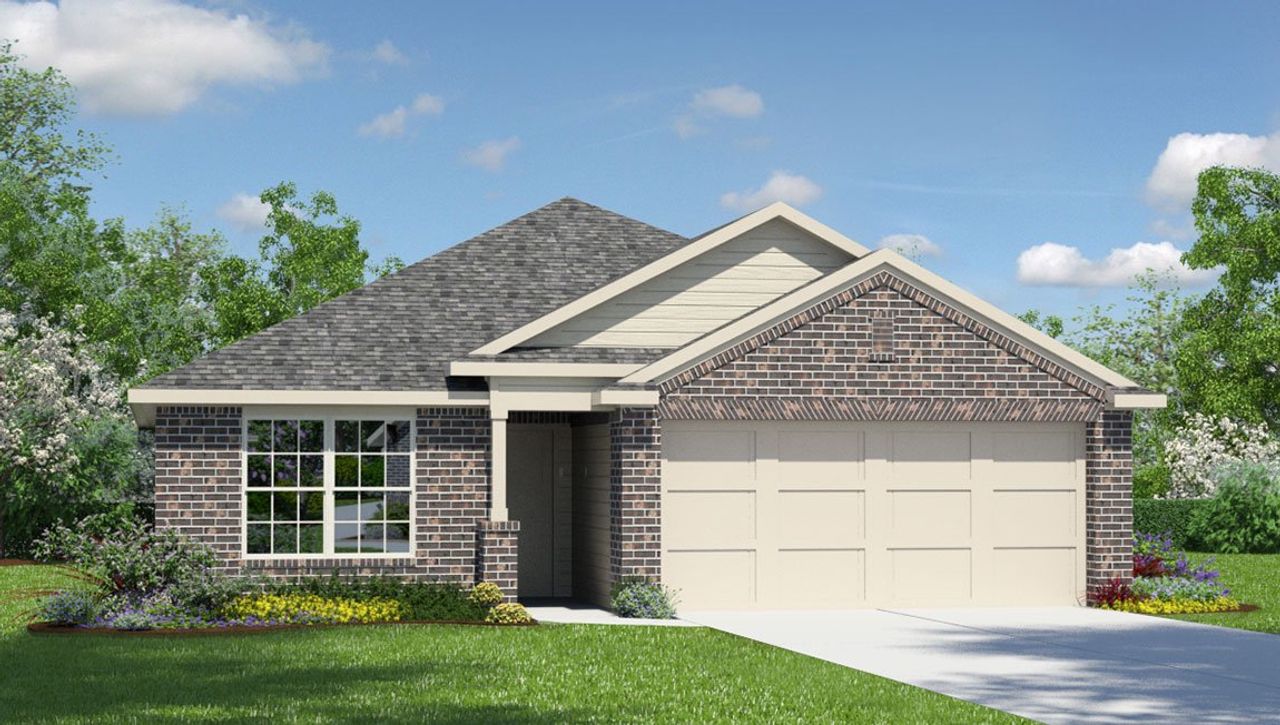 Representative exterior photo of a completed home built from the The Torre by D.R. Horton in Hunters Ranch, San Antonio, TX (Image 2).