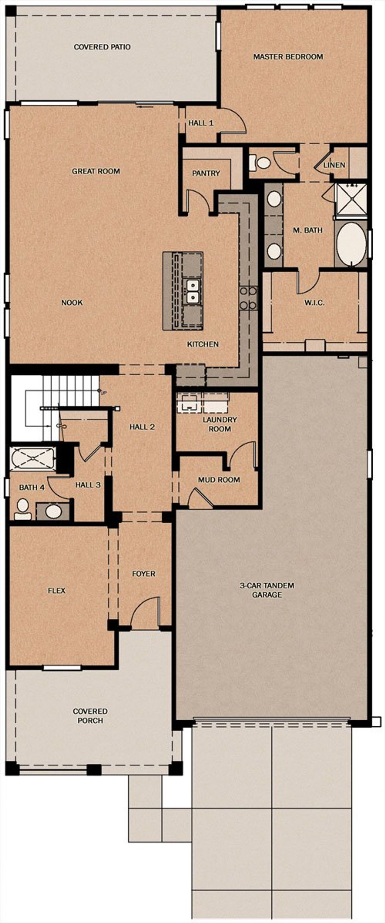2D floor plan layout of this home in Ridgeline at Acclaim, Avondale, AZ (Image 2).