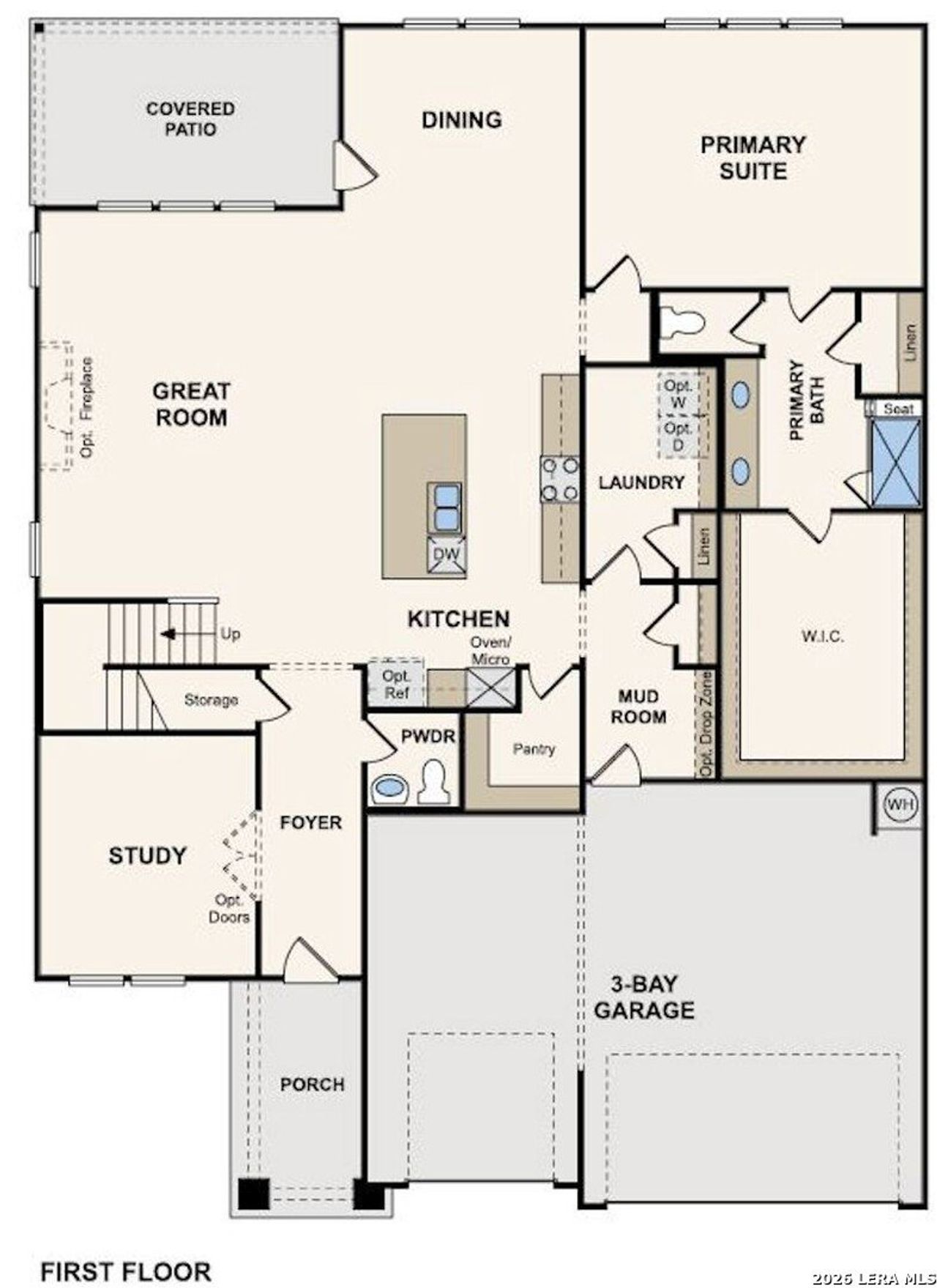 2D floor plan layout of this home in Homestead, Schertz, TX (Image 2).