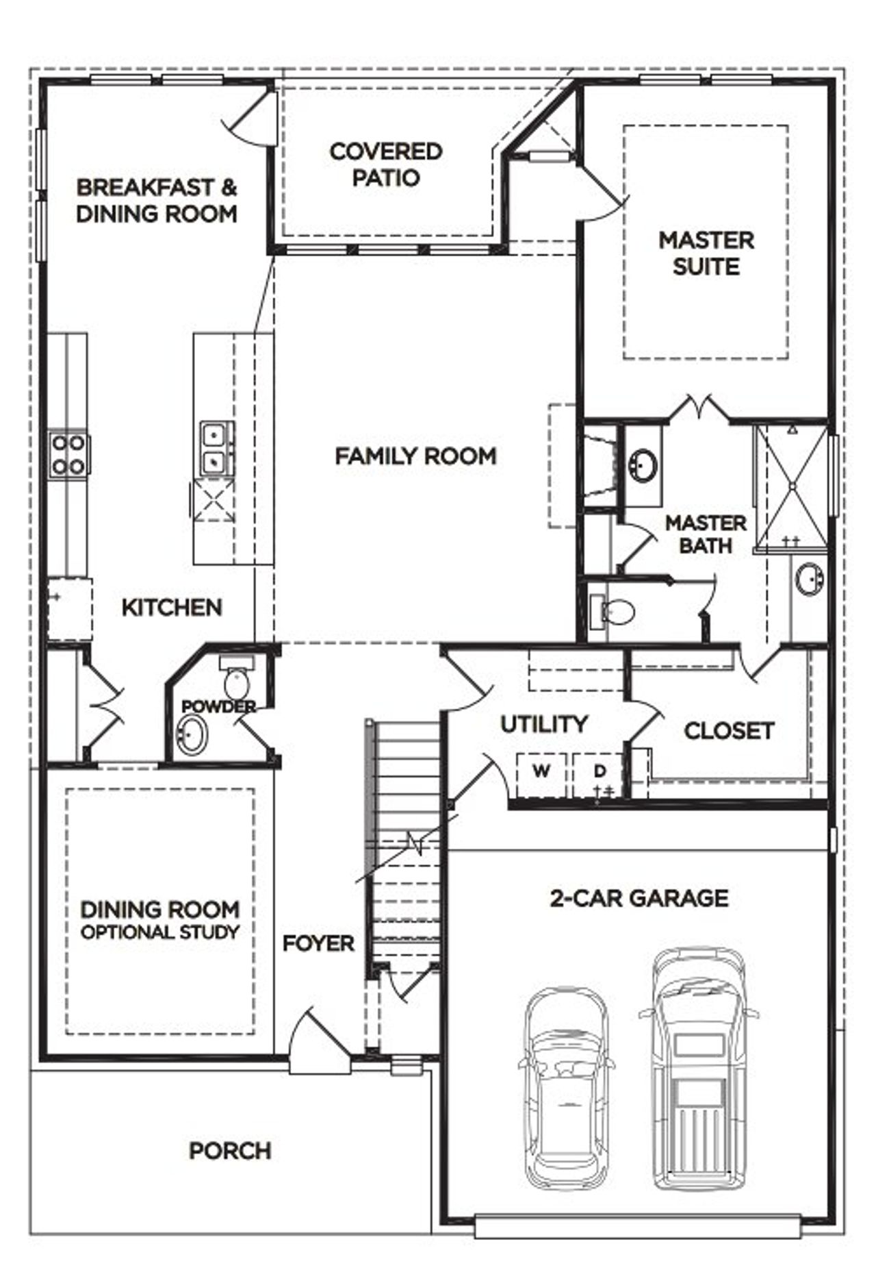 2D floor plan layout for the The Providence by McKinley Homes in River Ranch Meadows, Dayton, TX (Image 2).