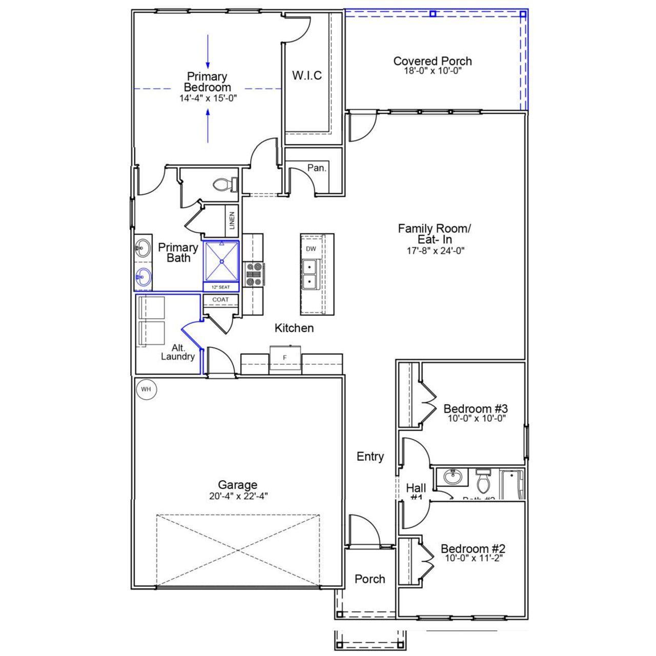 2D floor plan layout of this home in Jordan Grove, Conway, SC (Image 2).