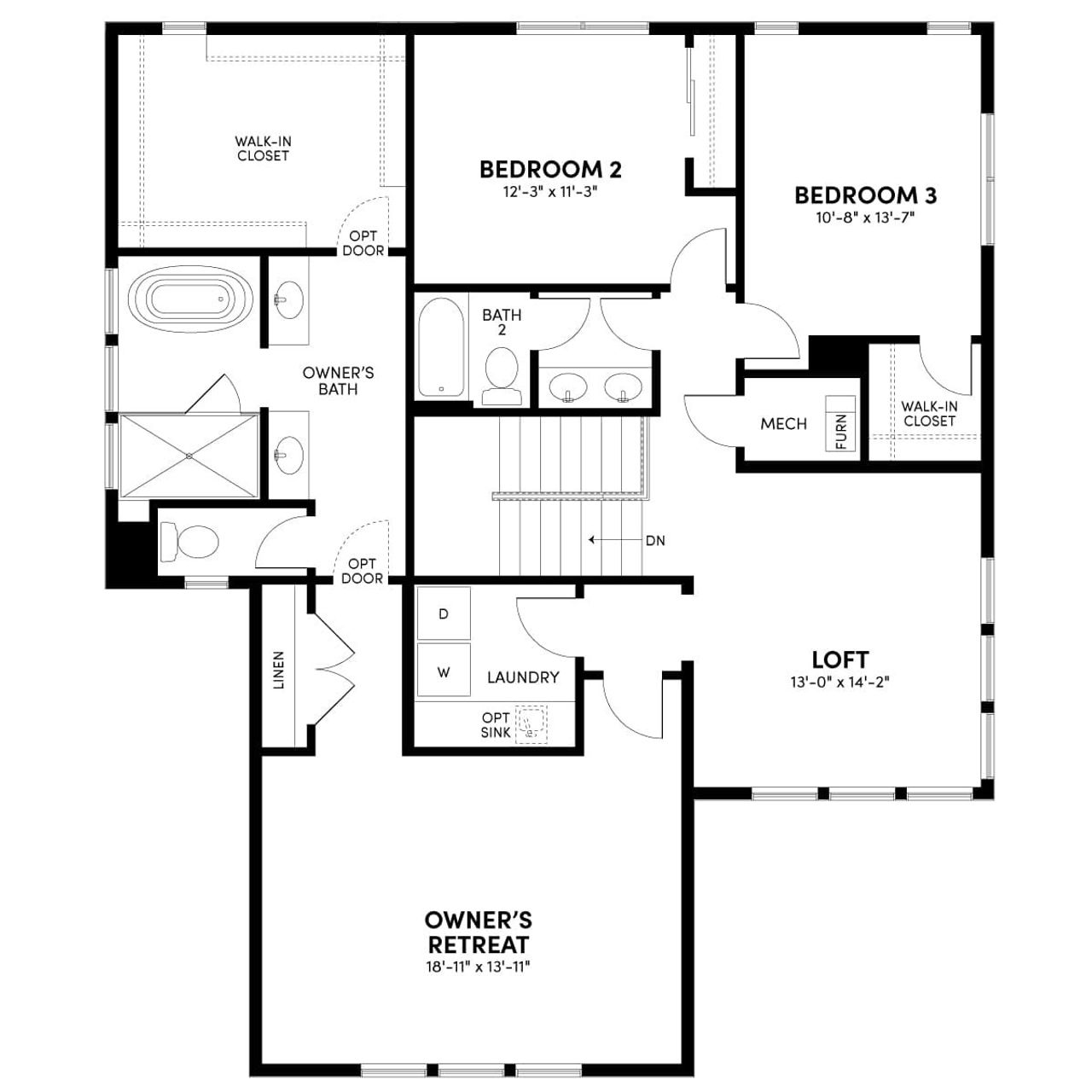 2D floor plan layout of this home in Big Sky at Barefoot, Firestone, CO (Image 2).