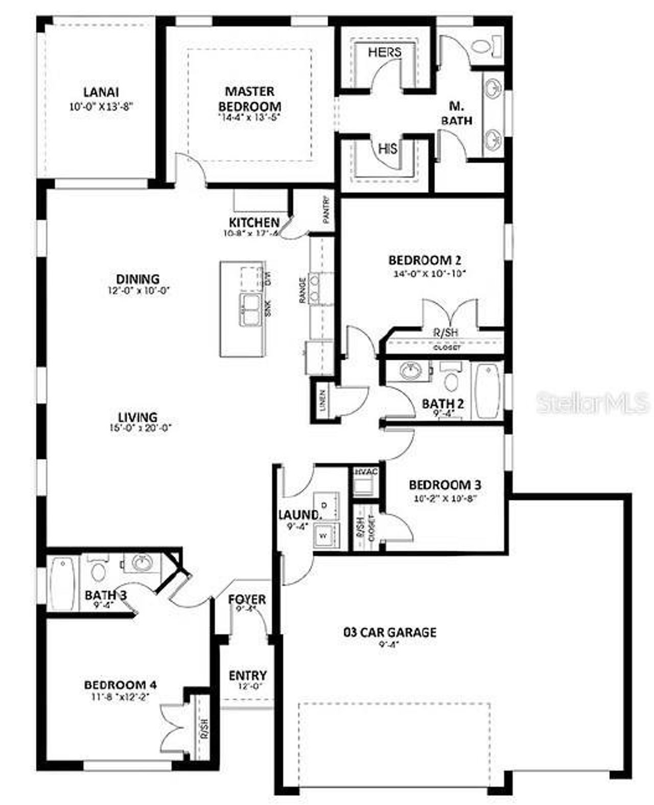 2D floor plan layout of this home in , Sebring, FL (Image 2).