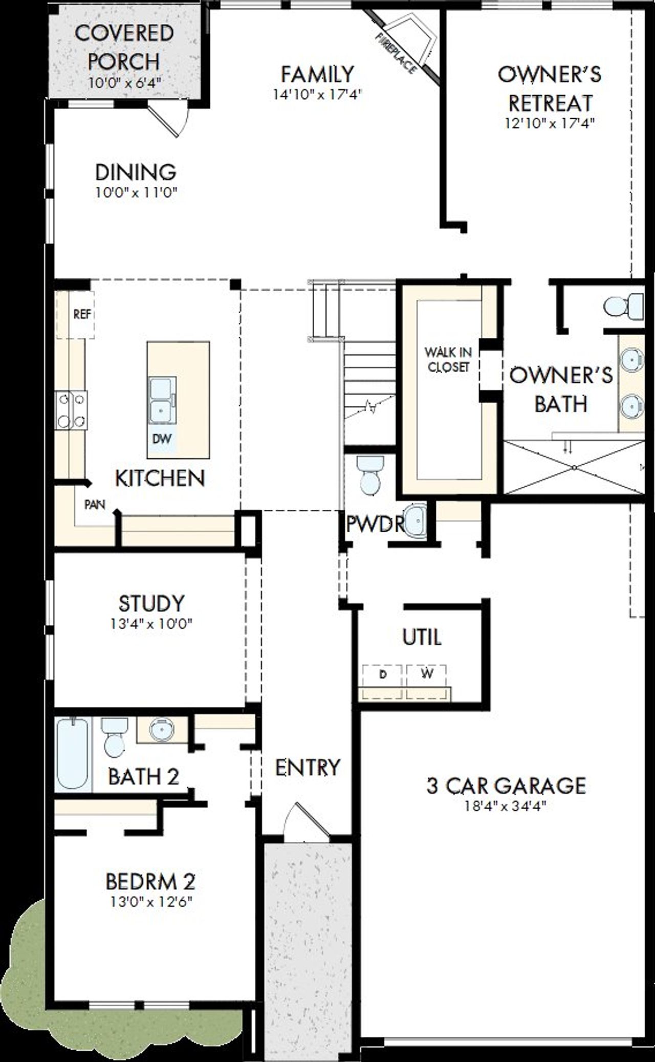2D floor plan layout of this home in Legacy - Retreat Collection, League City, TX (Image 2).