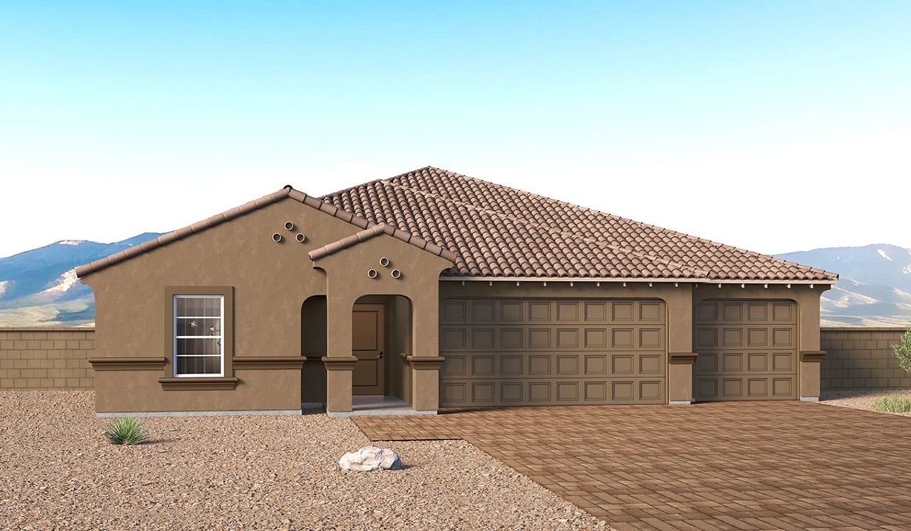 Representative exterior photo of a completed home built from the Jerome - A50J by D.R. Horton in Entrada Del Toro at Rancho Sahuarita, Sahuarita, AZ (Image 2).