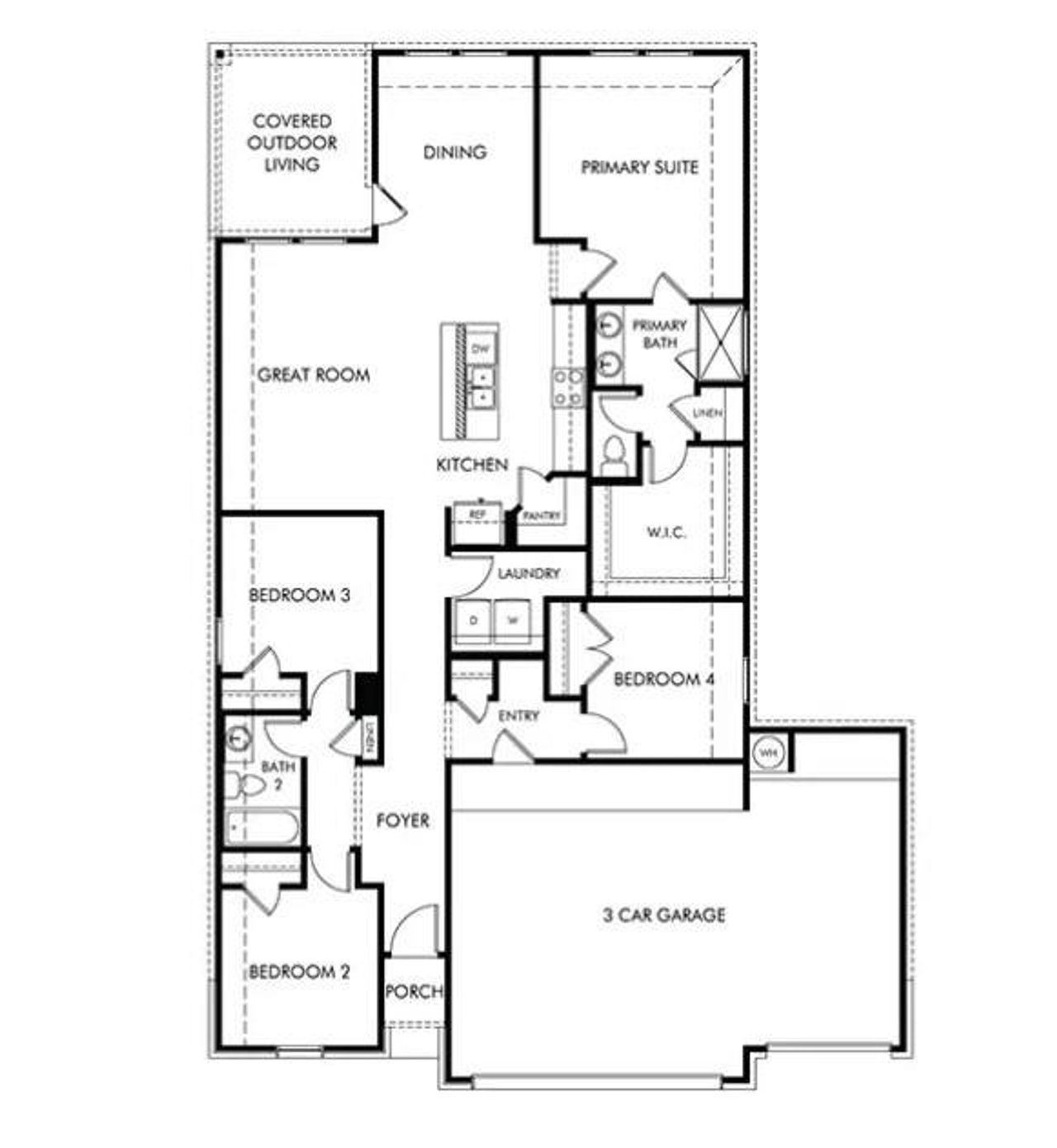 2D floor plan layout of this home in , Georgetown, TX (Image 2).