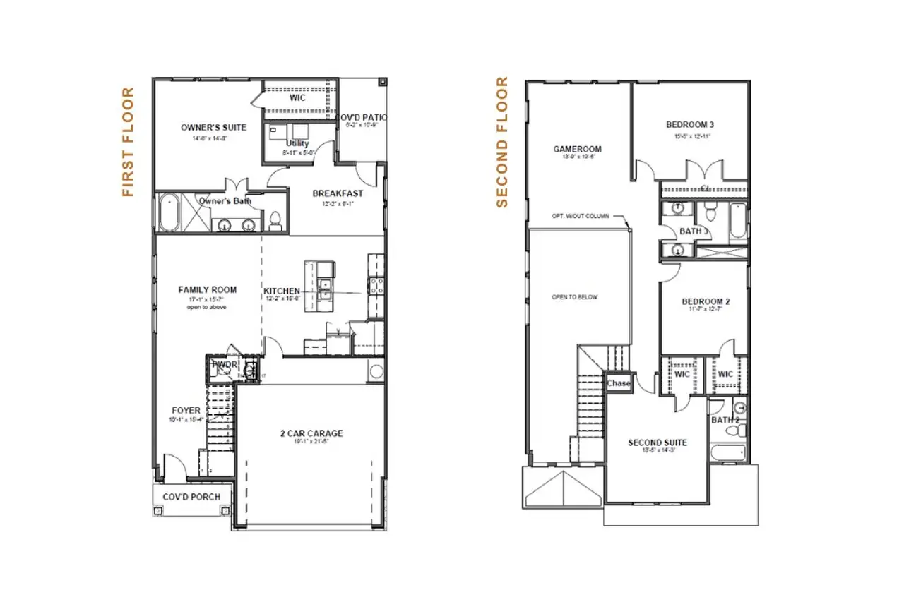 2D floor plan layout of this home in Glendale Lakes, Rosharon, TX (Image 2).