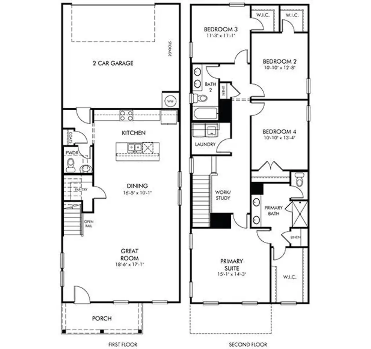 2D floor plan layout of this home in , Lawrenceville, GA (Image 2).