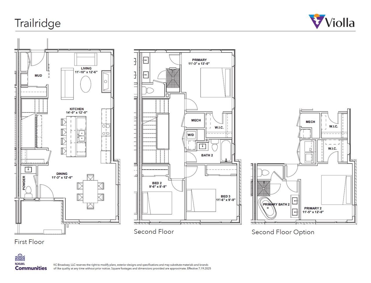 2D floor plan layout for the Plan 1 by Koelbel and Company in Violla, Boulder, CO (Image 2).