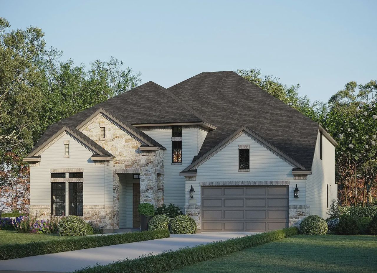 Representative exterior photo of a completed home built from the Roosevelt II 5237 by GFO Home in Crescent Bluff, Andice, TX (Image 2).