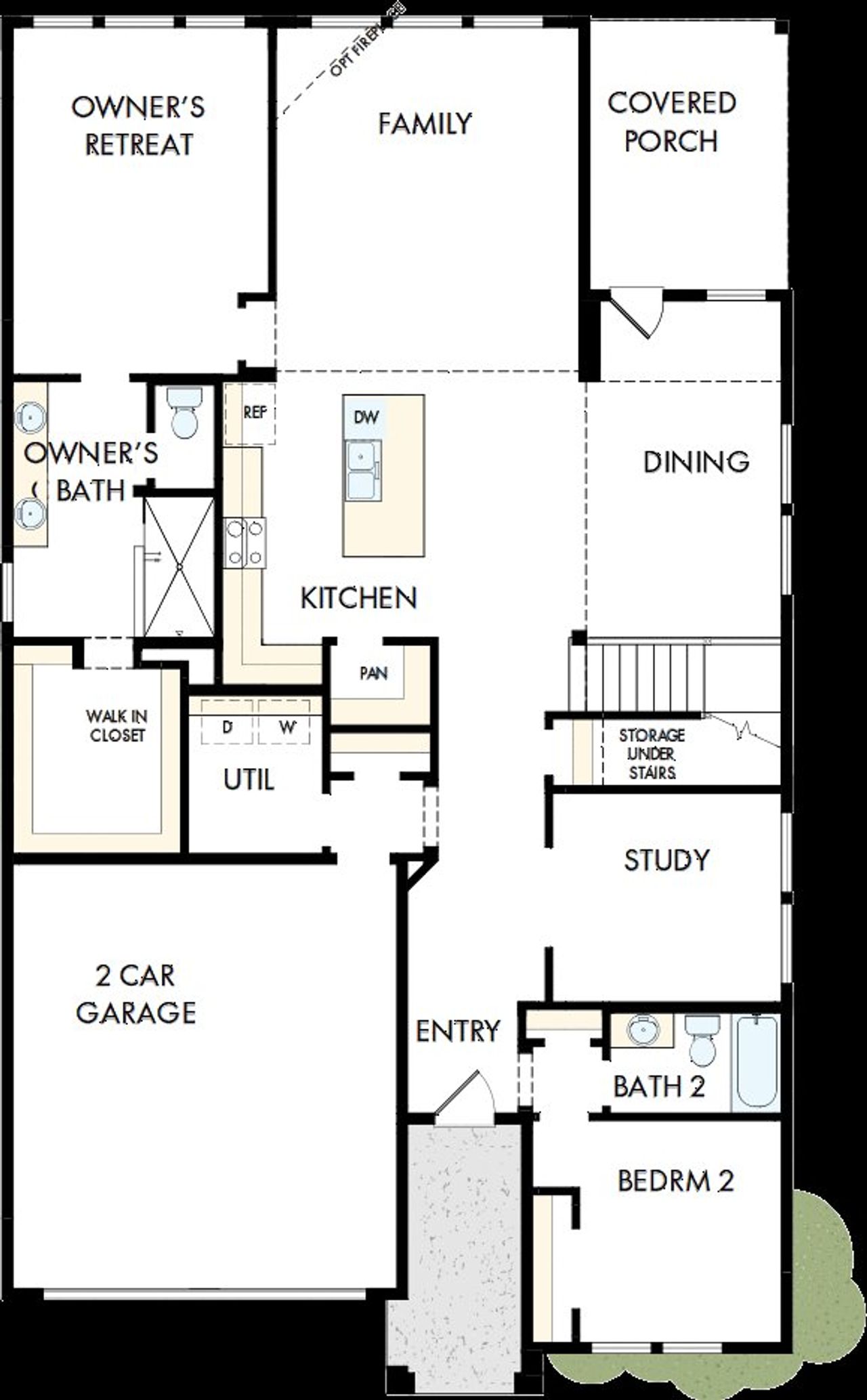 2D floor plan layout of this home in Meyer Ranch – Select Reserve Series, New Braunfels, TX (Image 2).