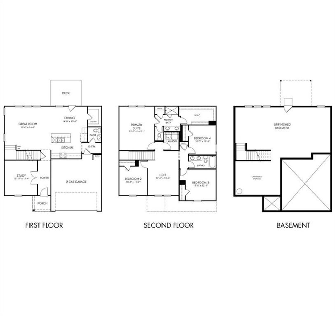 2D floor plan layout of this home in Ivey Township, Dallas, GA (Image 2).