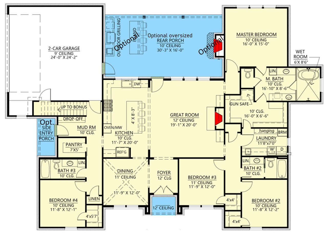 2D floor plan layout for the The Merlot by Remington Custom Homes in Rancho Ladera, Aledo, TX (Image 2).