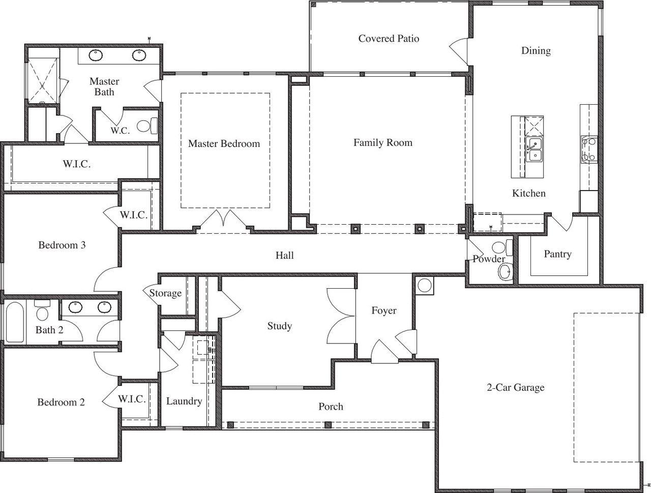 2D floor plan layout for the Plan 2308 by Texas Homes in Pradera Ridge, Floresville, TX (Image 2). 2D floor plan layout for the Plan 2308 by Texas Homes in Pradera Ridge, Floresville, TX (Image 2).