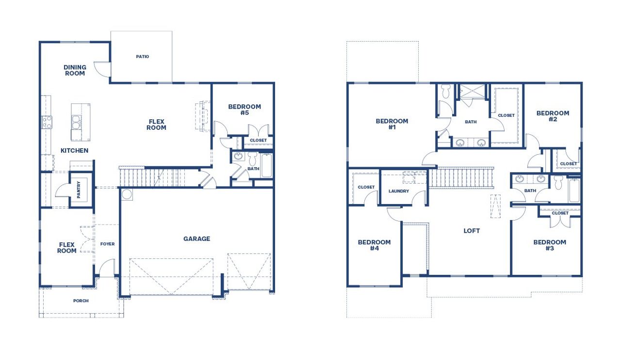 2D floor plan layout of this home in Evergreen Crossing, Locust Grove, GA (Image 2).