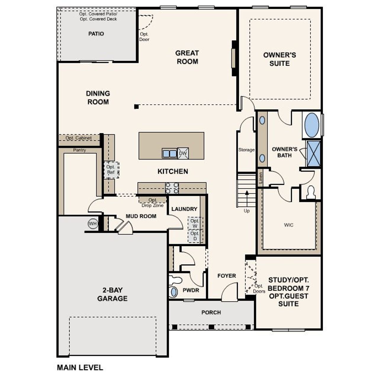 2D floor plan layout for the Hazel by Century Communities in Echo Grove, Cumming, GA (Image 2).