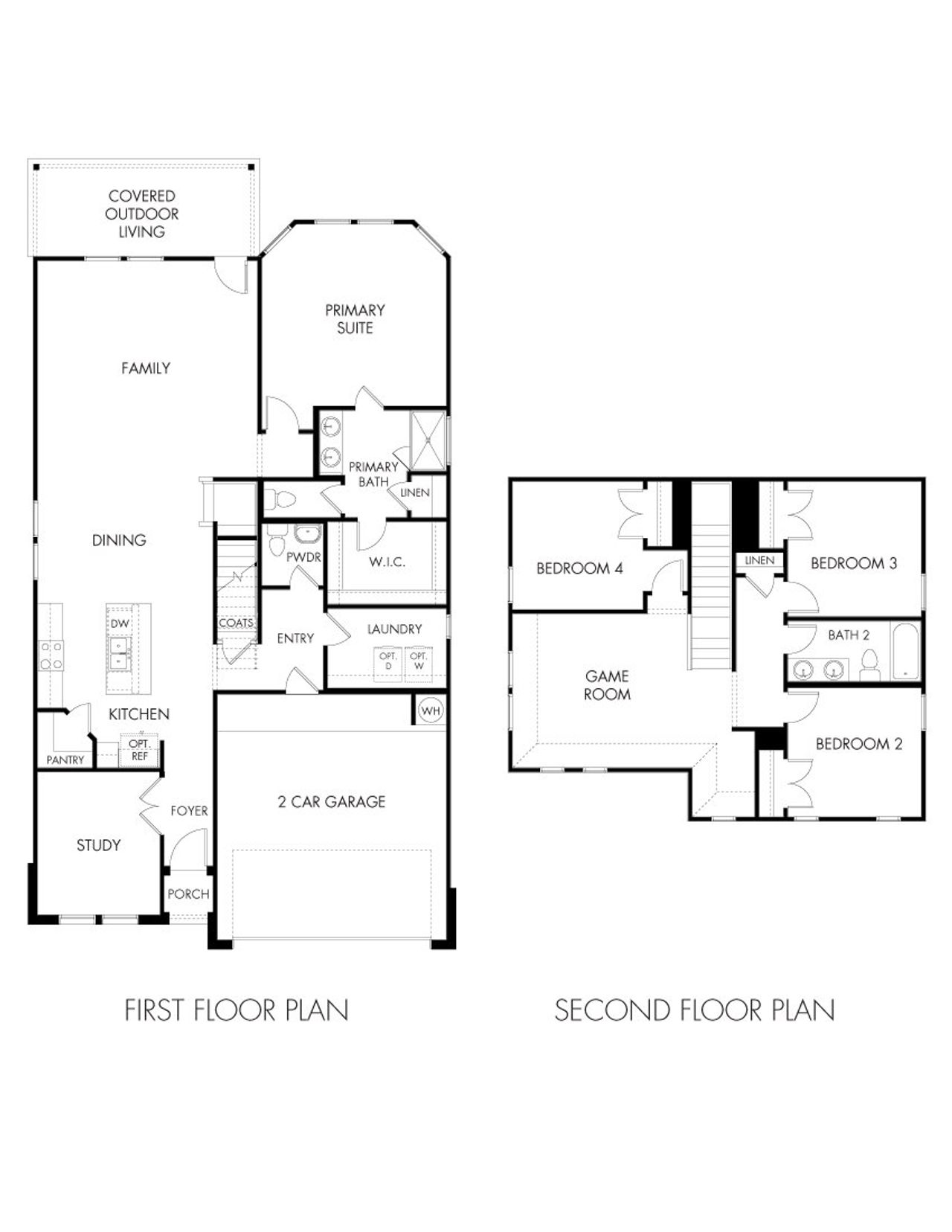 2D floor plan layout of this home in Butler Farms - Reserve Collection, Liberty Hill, TX (Image 2).