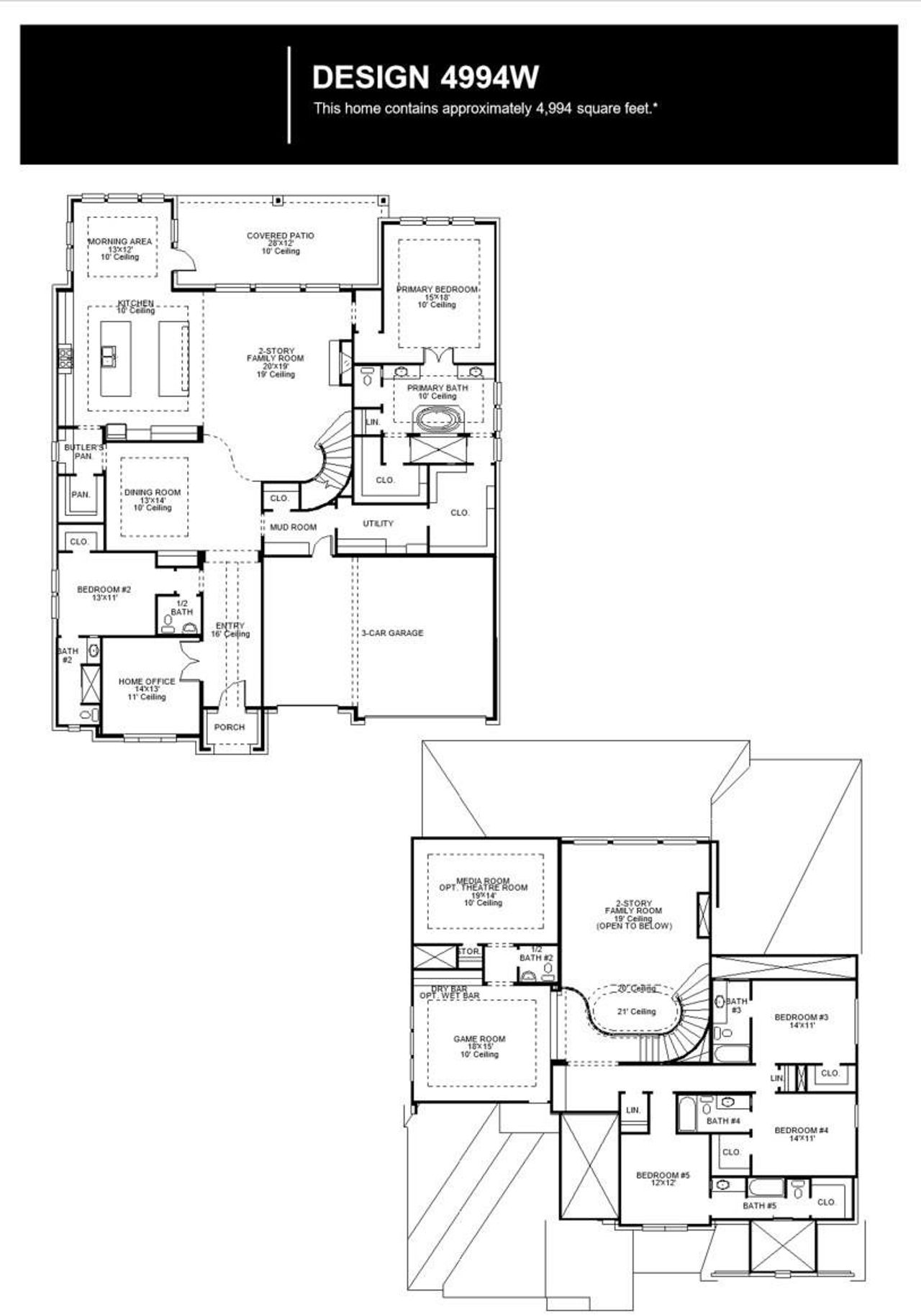 2D floor plan layout of this home in Creek of Driftwood, Driftwood, TX (Image 2).