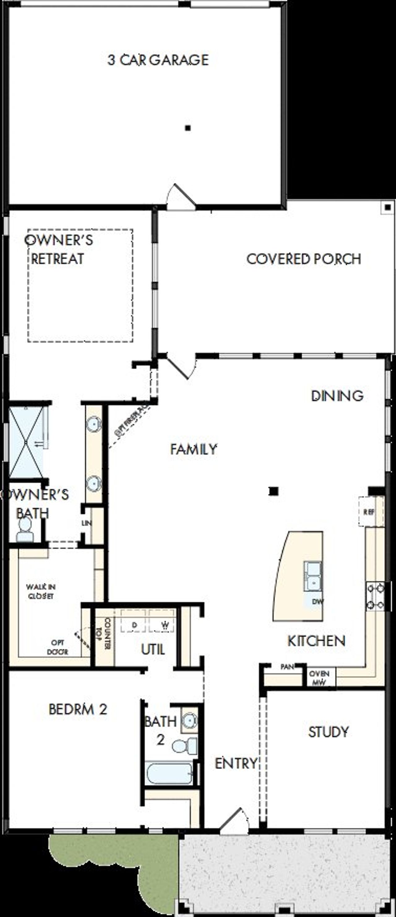 2D floor plan layout of this home in Elements at Viridian - Traditional Series, Arlington, TX (Image 2).
