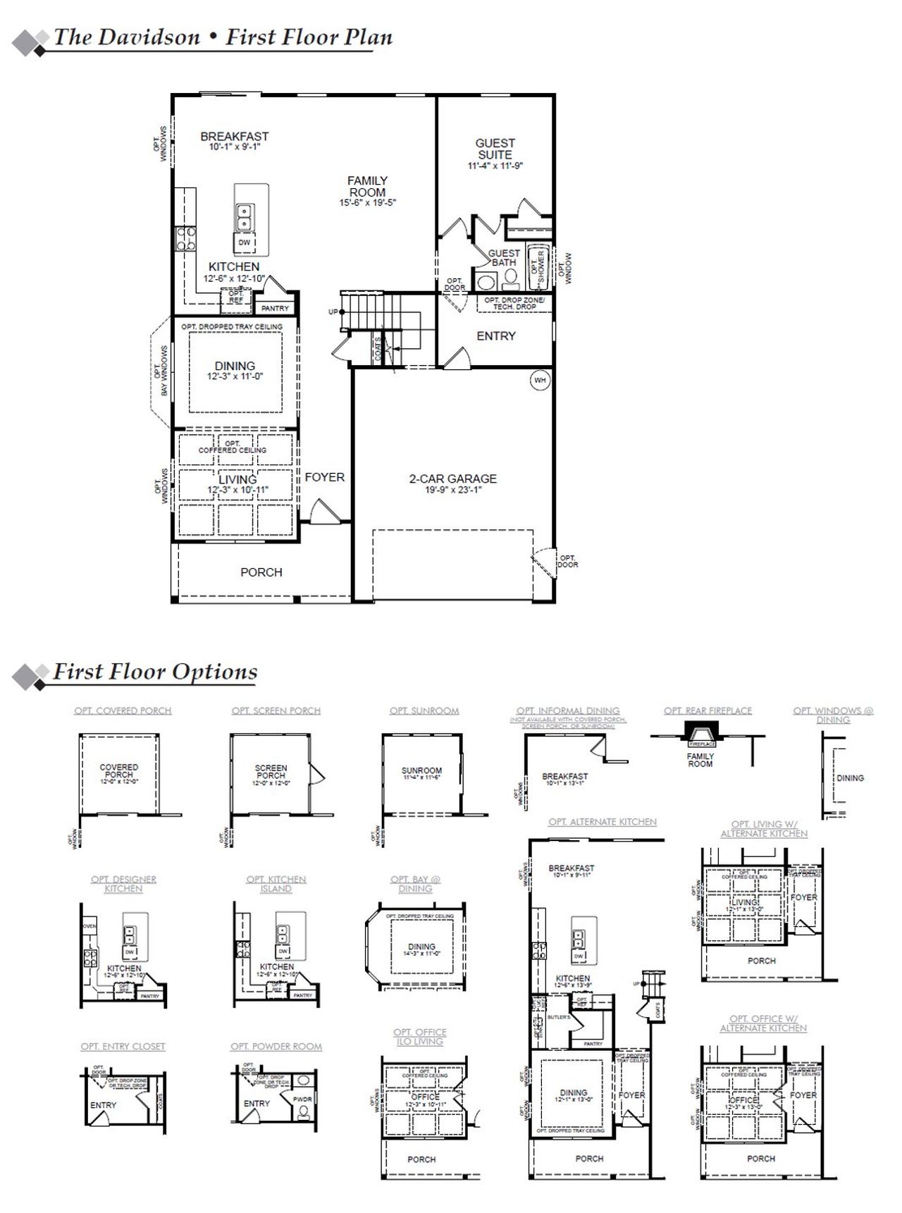 2D floor plan layout of this home in Monterra, Kernersville, NC (Image 2).