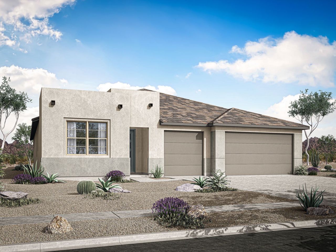 Representative exterior photo of a completed home built from the Auburn by Mattamy Homes in White Tank Vistas, Waddell, AZ (Image 2).