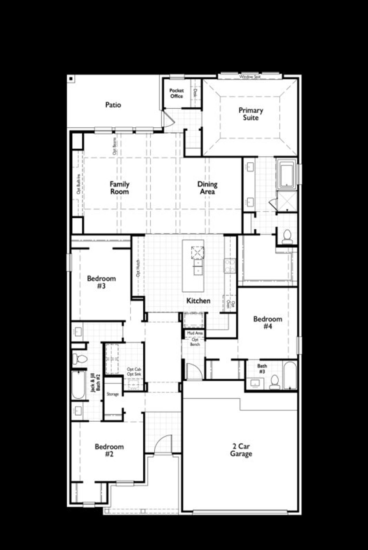 2D floor plan layout of this home in Mantua Point: 55ft. lots, Van Alstyne, TX (Image 2).