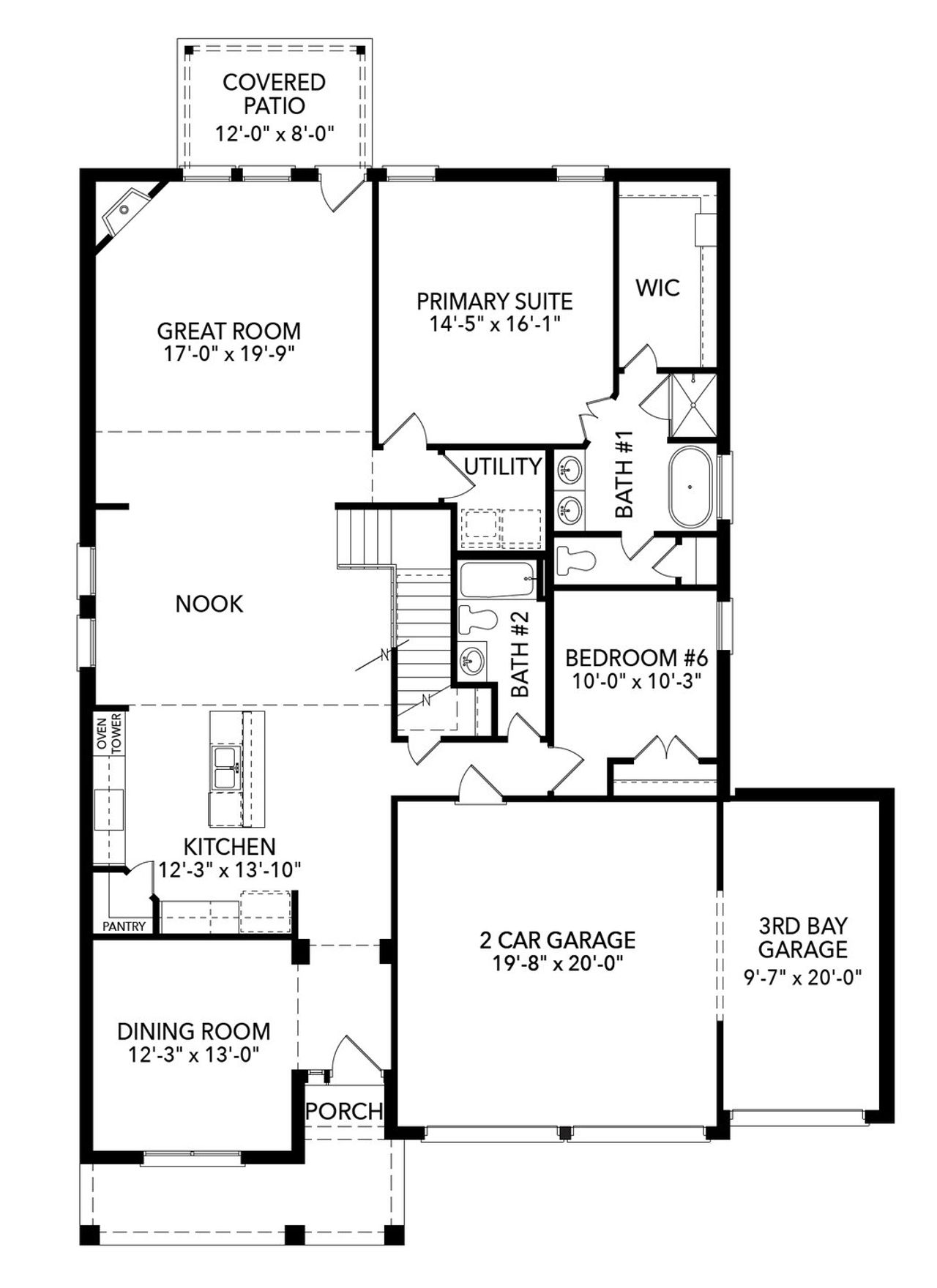 2D floor plan layout of this home in Green Meadows, Celina, TX (Image 2).