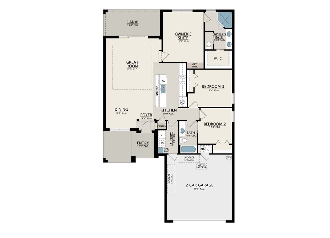 2D floor plan layout for the Harbour by Medallion Home in The Willows, Parrish, FL (Image 2).
