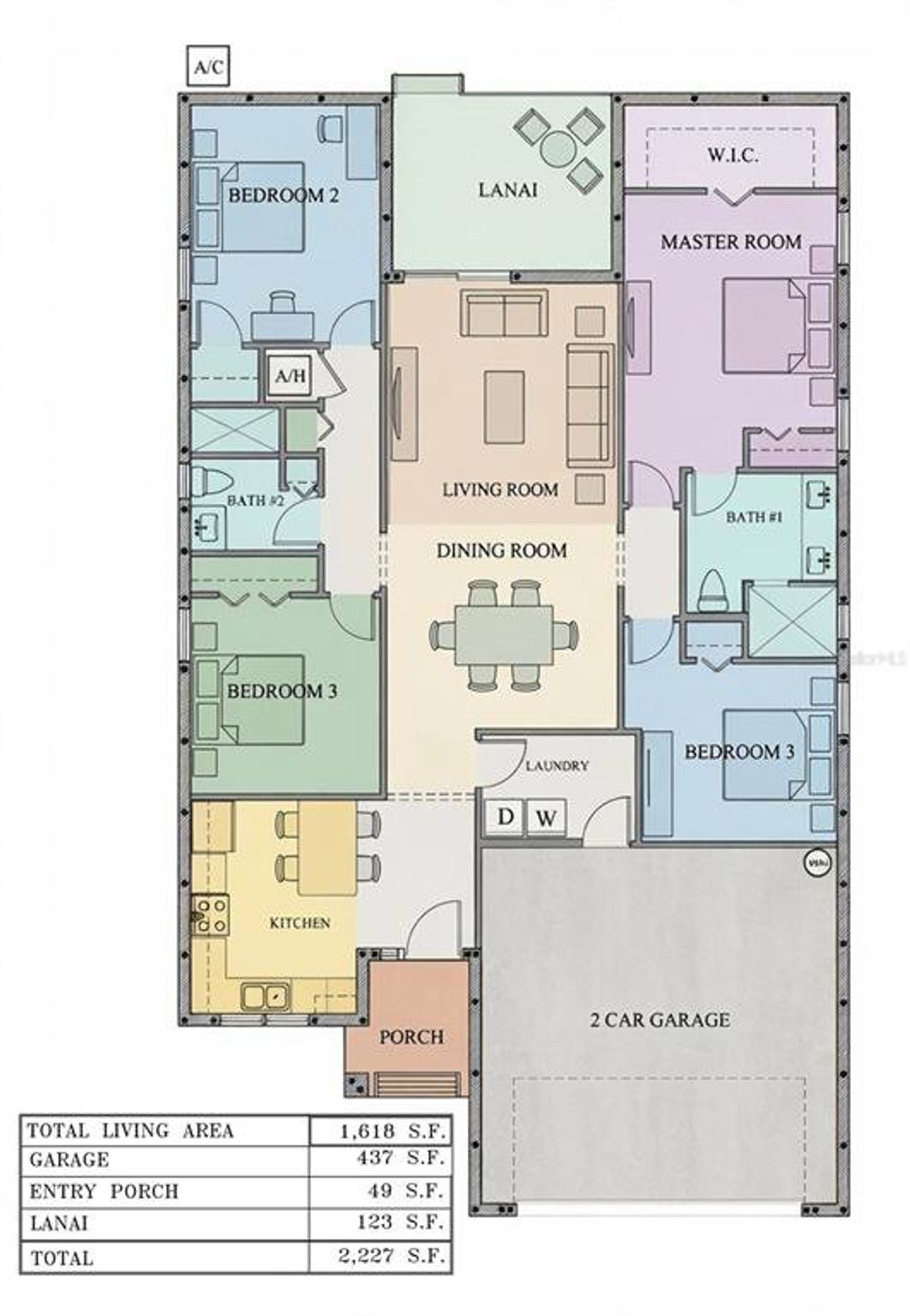 2D floor plan layout of this home in , St. Petersburg, FL (Image 2).