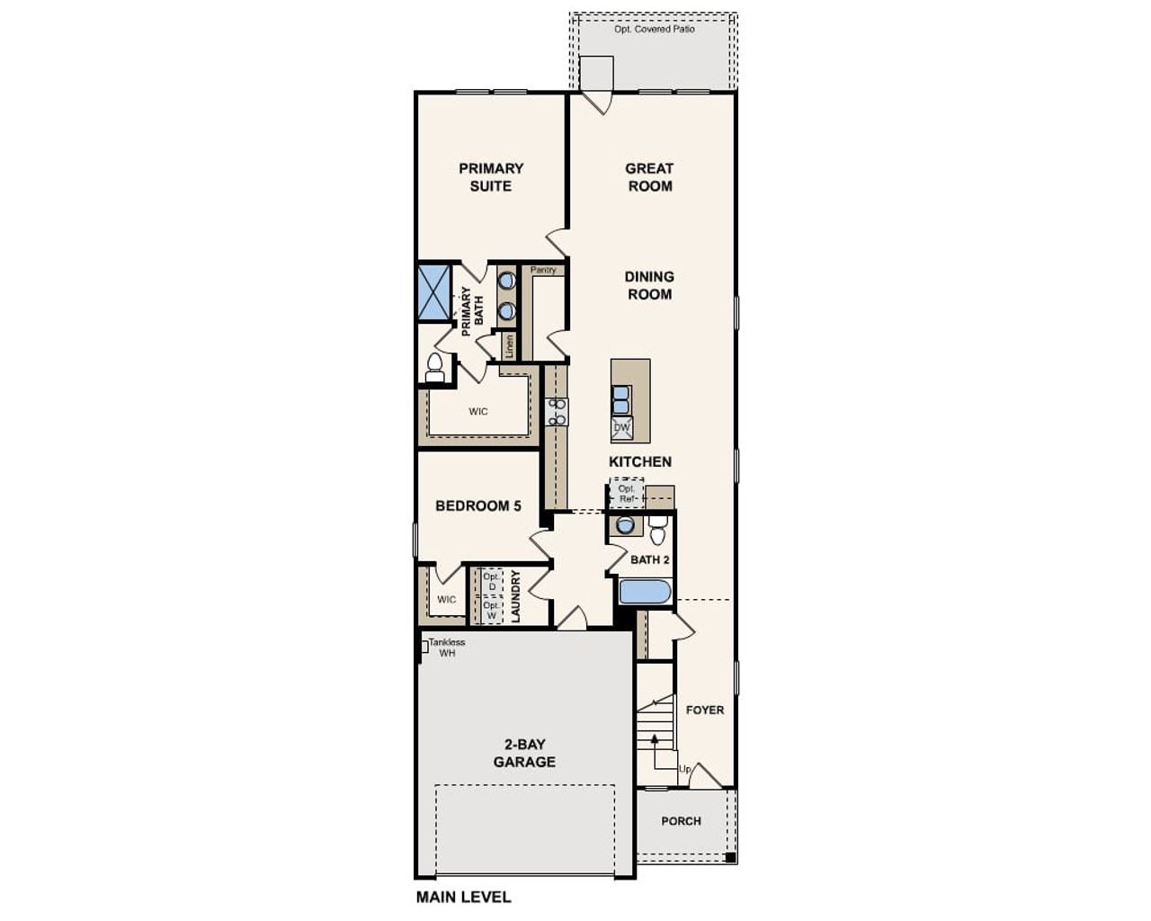 2D floor plan layout for the Bristol by Century Communities in Barrett Crossing, Crosby, TX (Image 2).