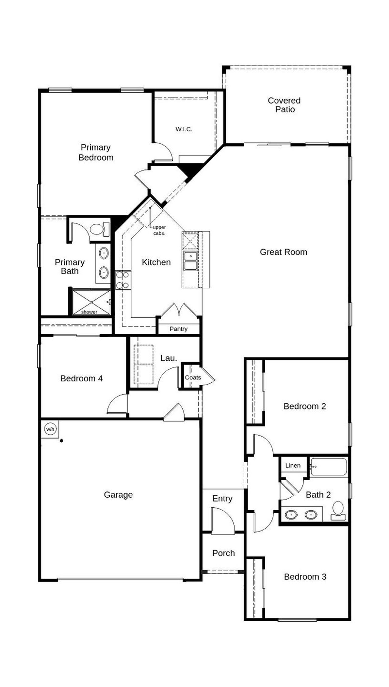 2D floor plan layout of this home in Skyline Village Enclaves, San Tan Valley, AZ (Image 2).