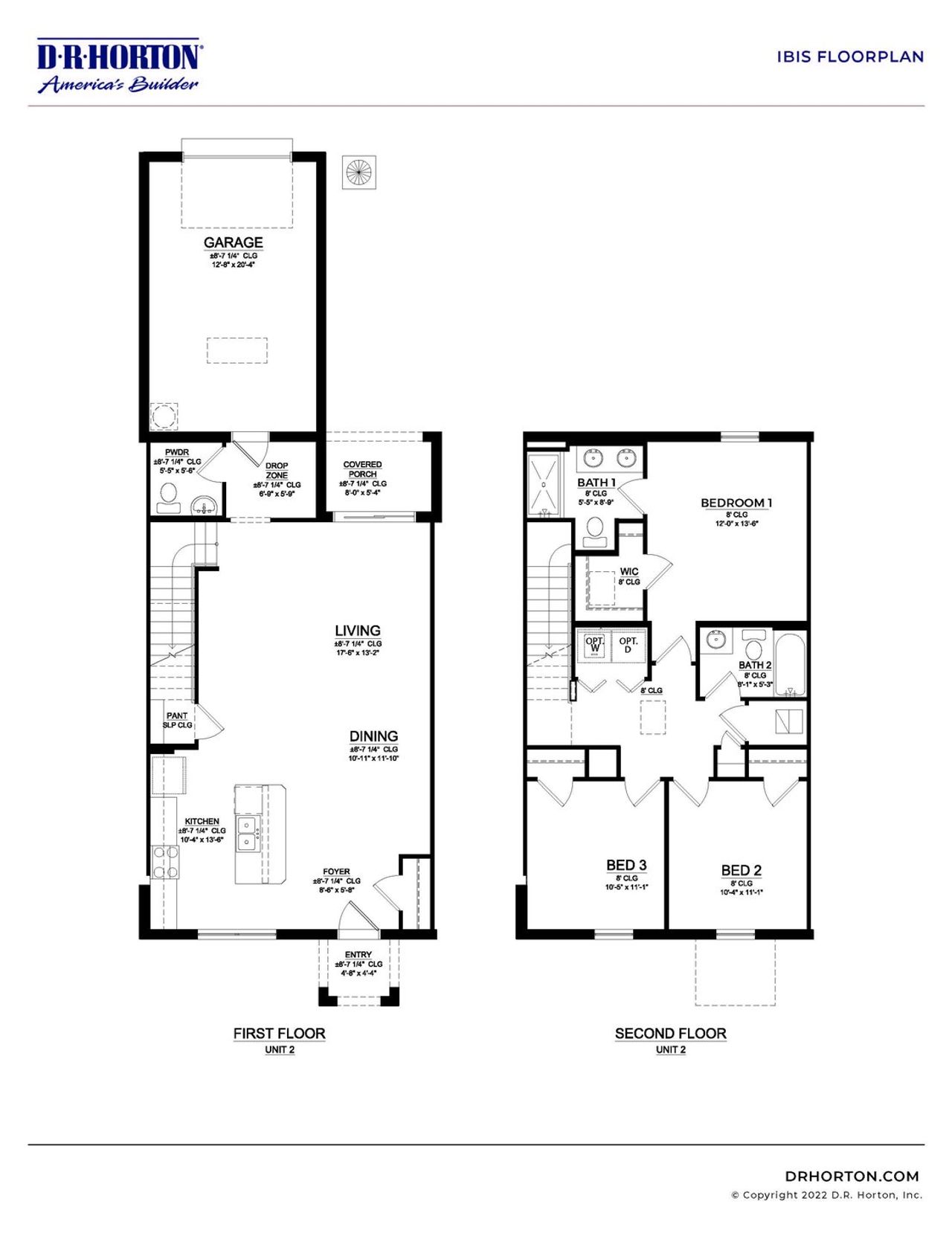 2D floor plan layout of this home in Waterleigh, Winter Garden, FL (Image 2).