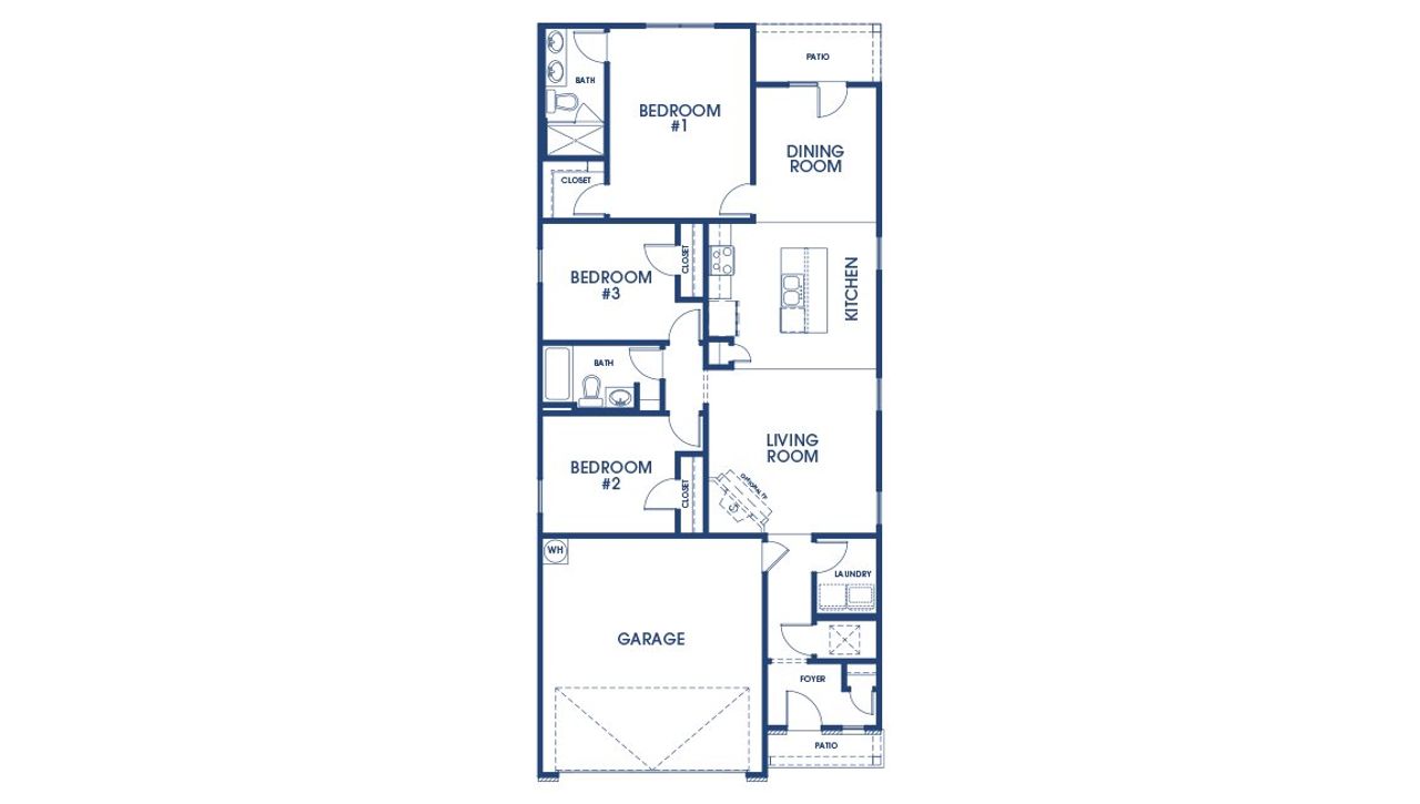 2D floor plan layout of this home in Estates at Deer Hollow, Grovetown, GA (Image 2).