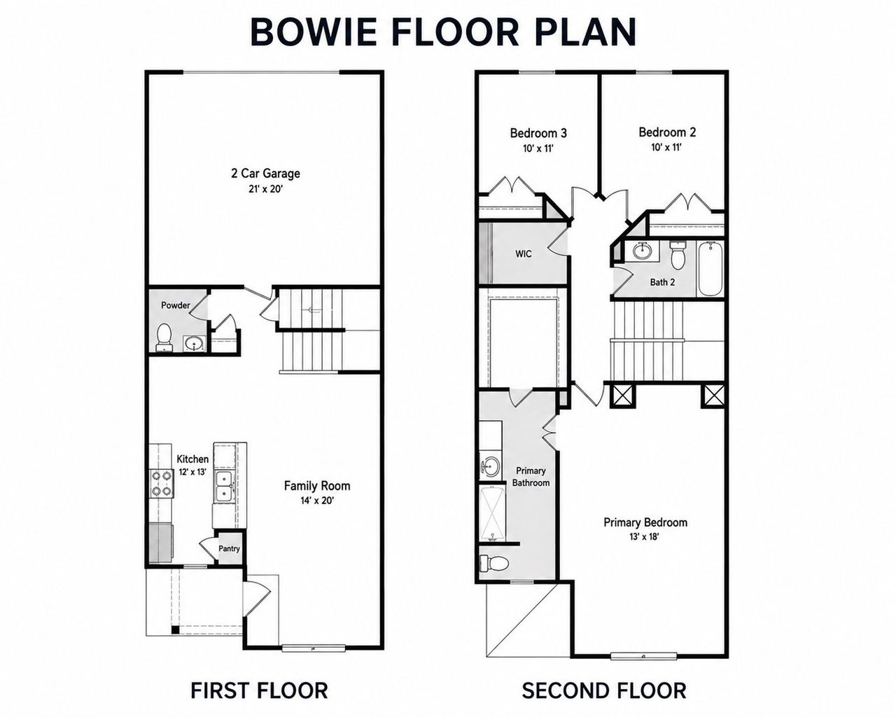 2D floor plan layout of this home in Seven Oaks Townhomes, Tomball, TX (Image 2). 2D floor plan layout of this home in Seven Oaks Townhomes, Tomball, TX (Image 2).
