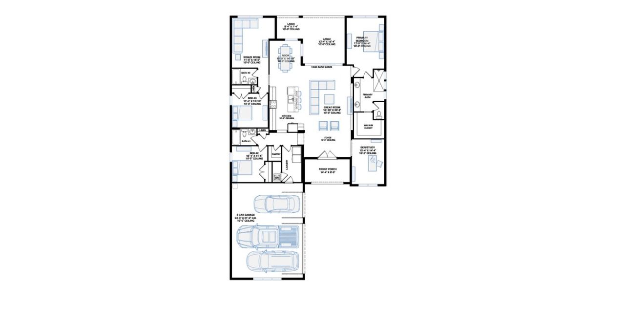 2D floor plan layout for the Cove by Cardel Homes in Seaflower, Bradenton, FL (Image 2). 2D floor plan layout for the Cove by Cardel Homes in Seaflower, Bradenton, FL (Image 2).