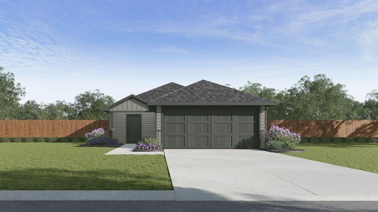 Front exterior of a new home in Maplewood Meadows, Crandall, TX, highlighting curb appeal (Image 2).