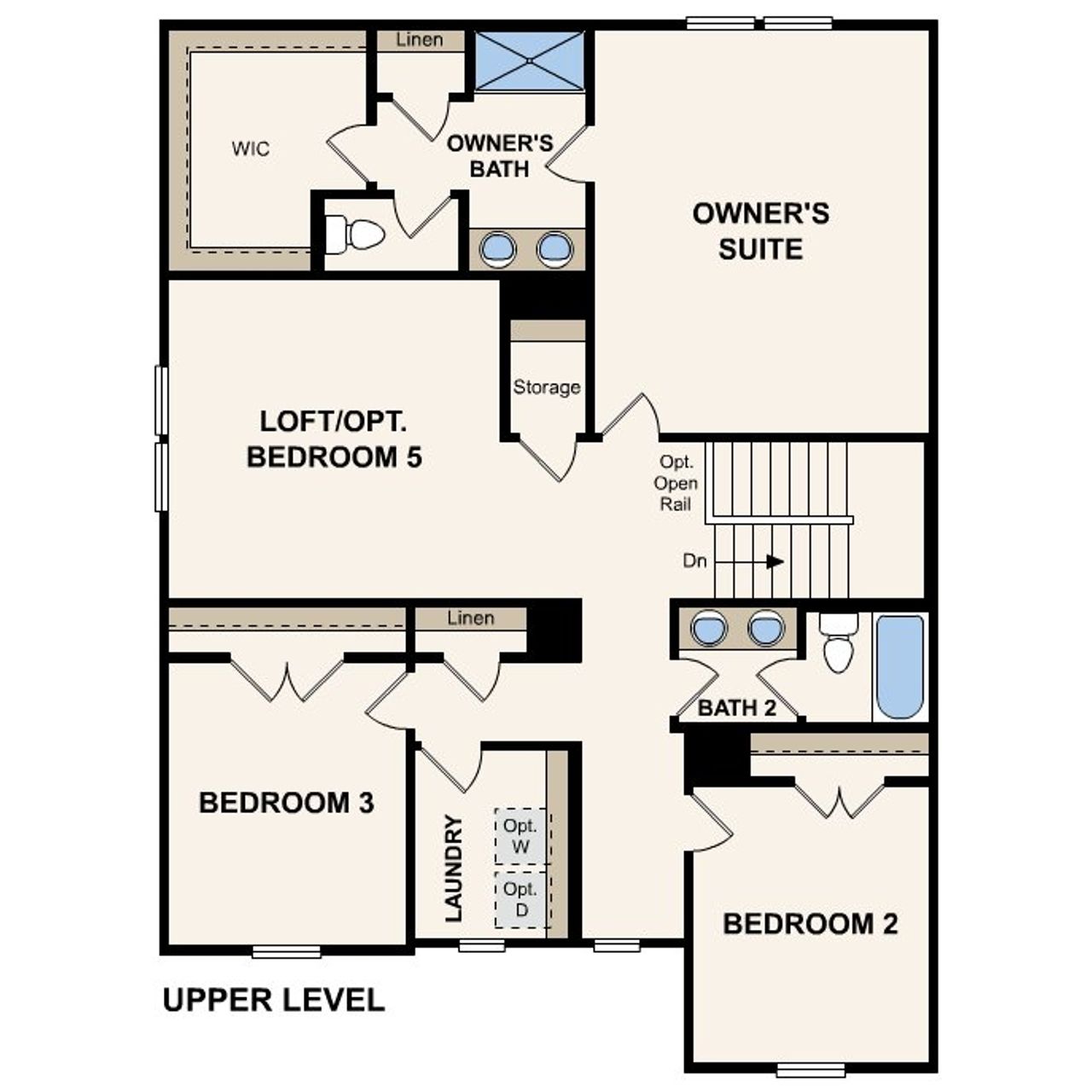 2D floor plan layout of this home in Union Heights, Flowery Branch, GA (Image 2).