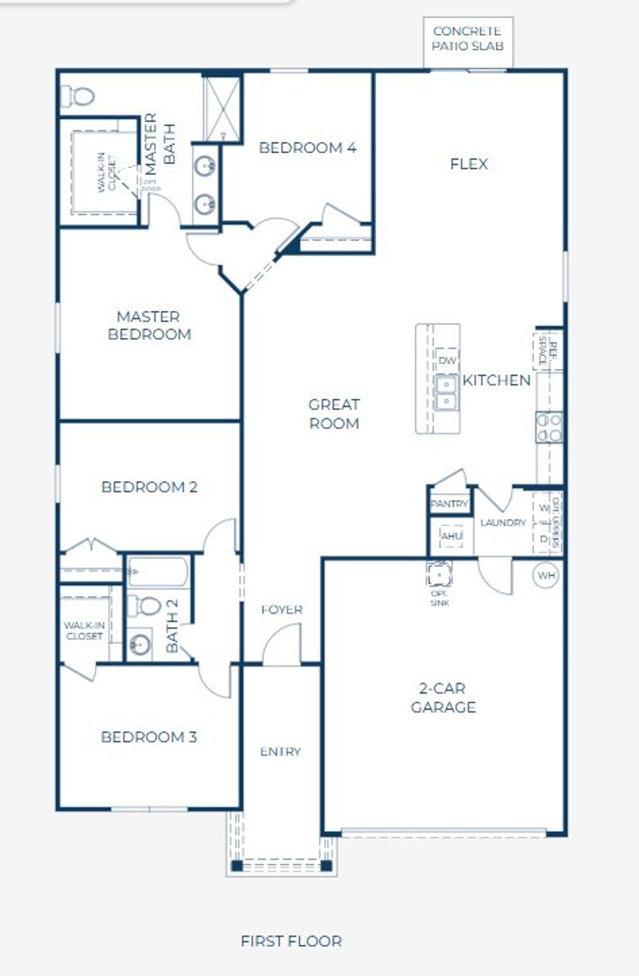 2D floor plan layout of this home in Avalon Woods, Newberry, FL (Image 2).