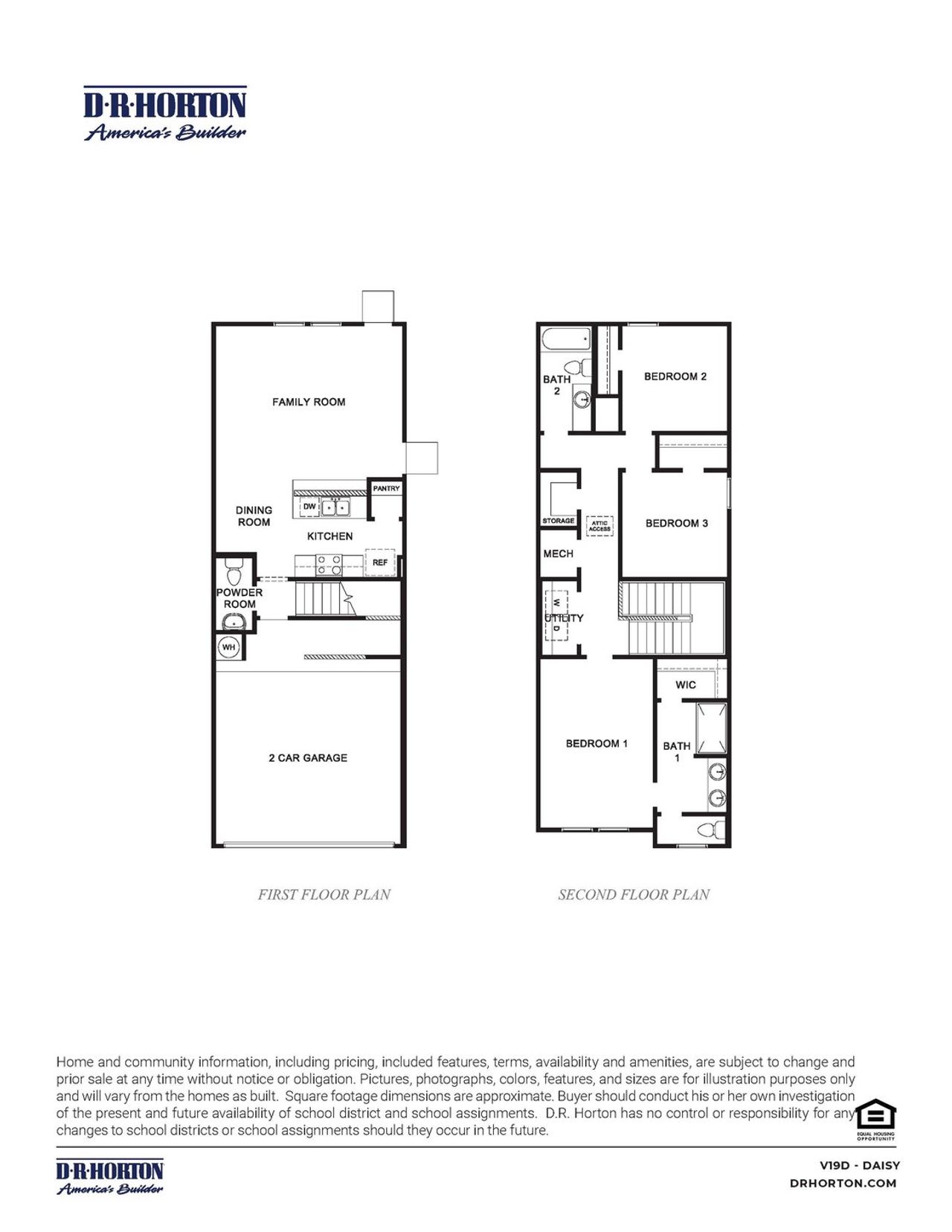 2D floor plan layout for the DAISY by D.R. Horton in Highland Court, Houston, TX (Image 2). 2D floor plan layout for the DAISY by D.R. Horton in Highland Court, Houston, TX (Image 2).