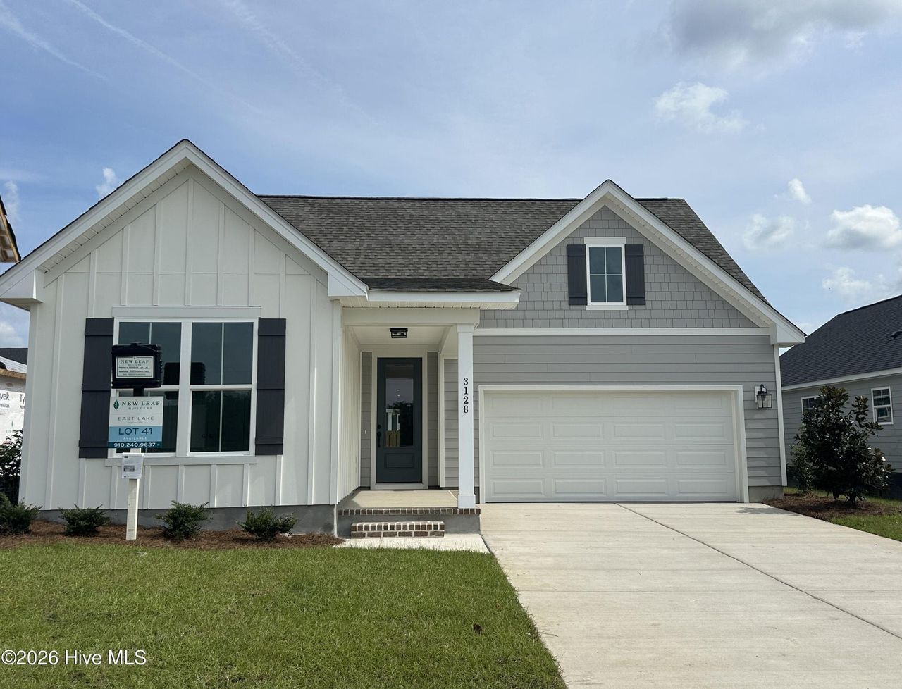 Front exterior of a new home in East Lake, Leland, NC, highlighting curb appeal (Image 2).