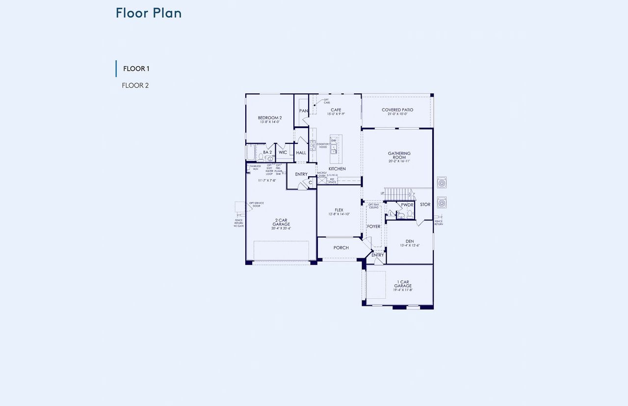 2D floor plan layout of this home in Harvest - Enchantment Series, Queen Creek, AZ (Image 2).