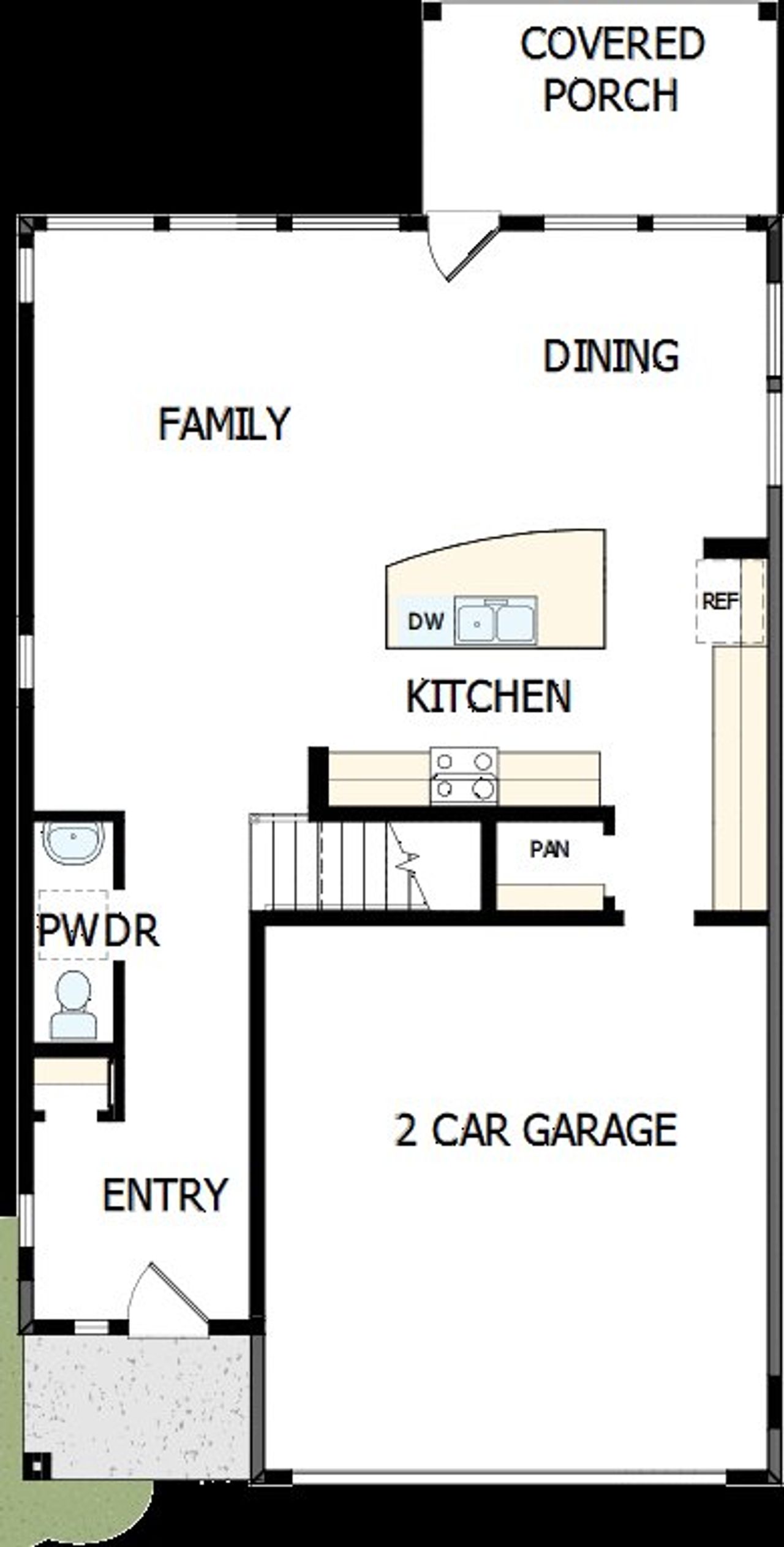 2D floor plan layout of this home in Double Creek Crossing – Craftsman Series, Round Rock, TX (Image 2).