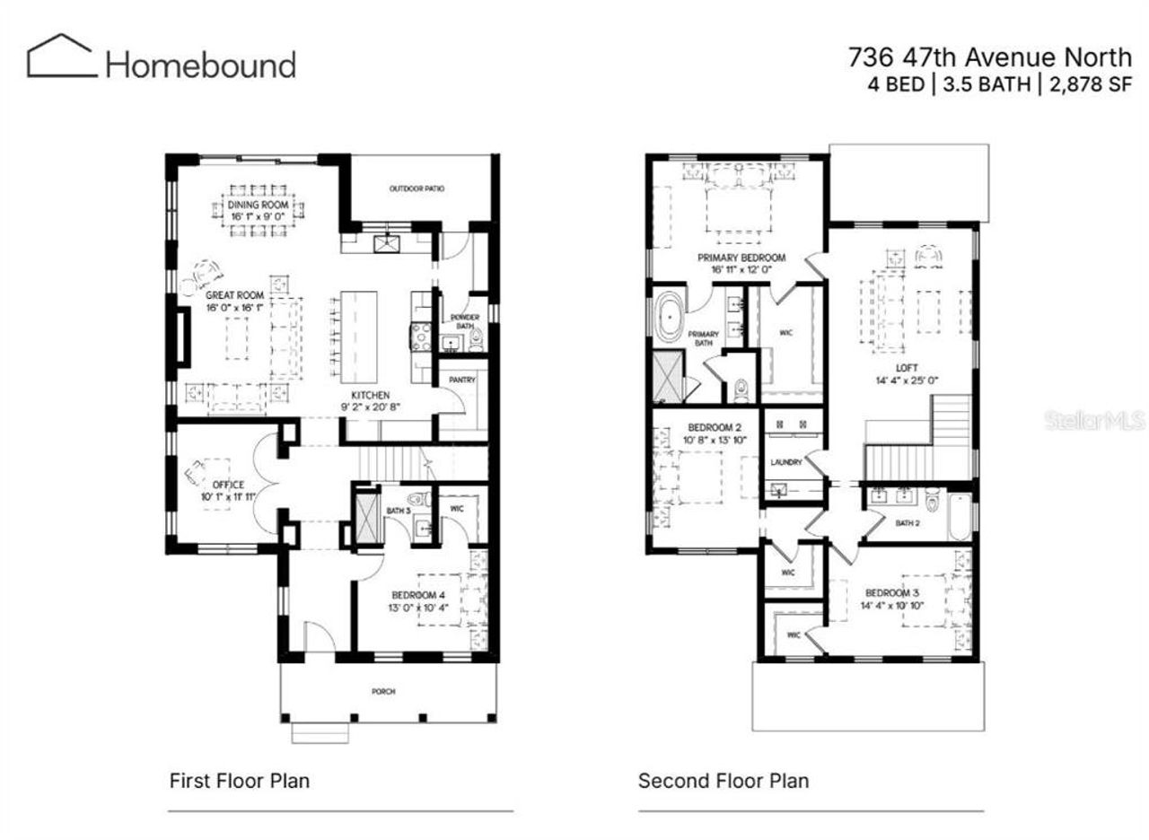 2D floor plan layout of this home in , St. Petersburg, FL (Image 2).