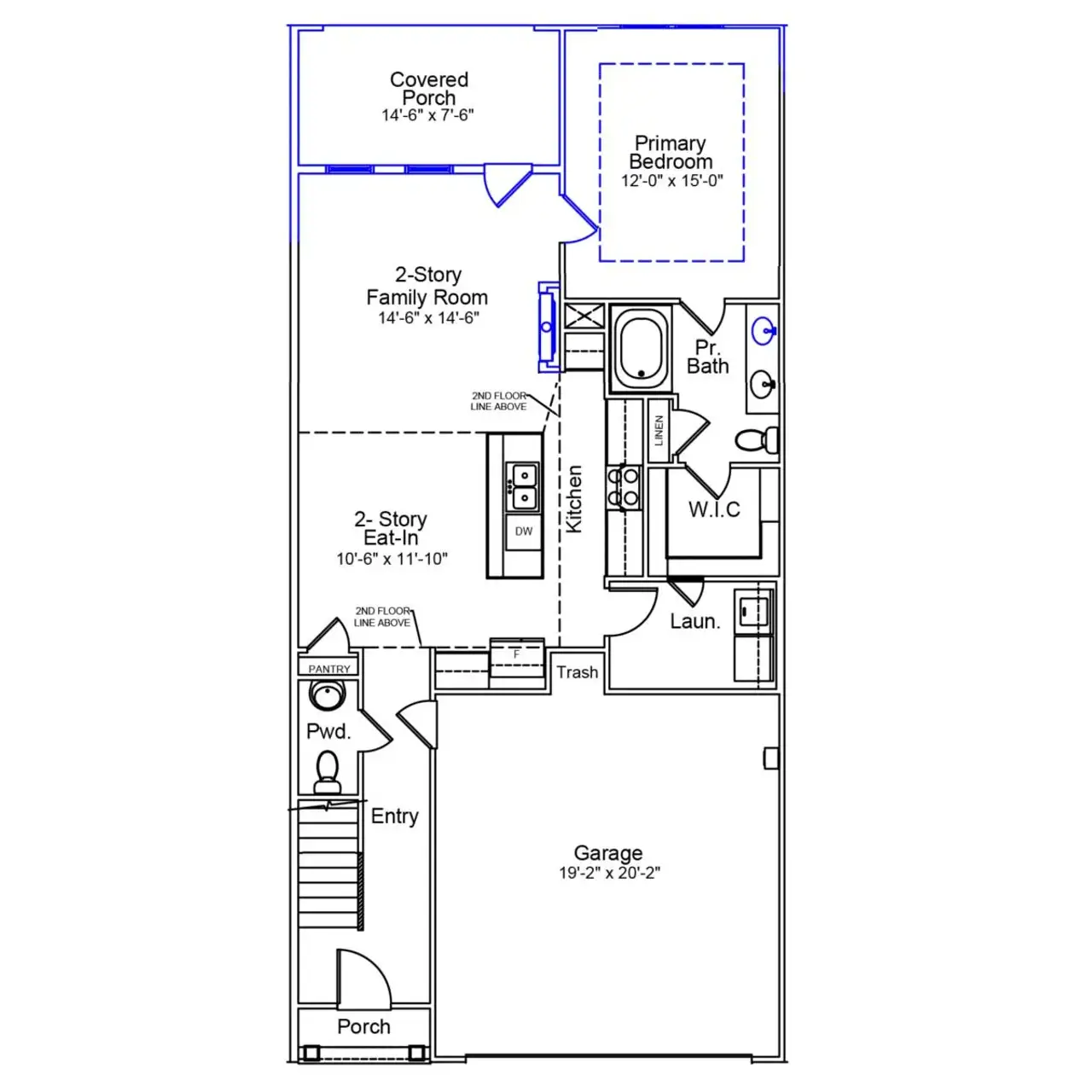 2D floor plan layout of this home in Jessups Place, Greensboro, NC (Image 2).